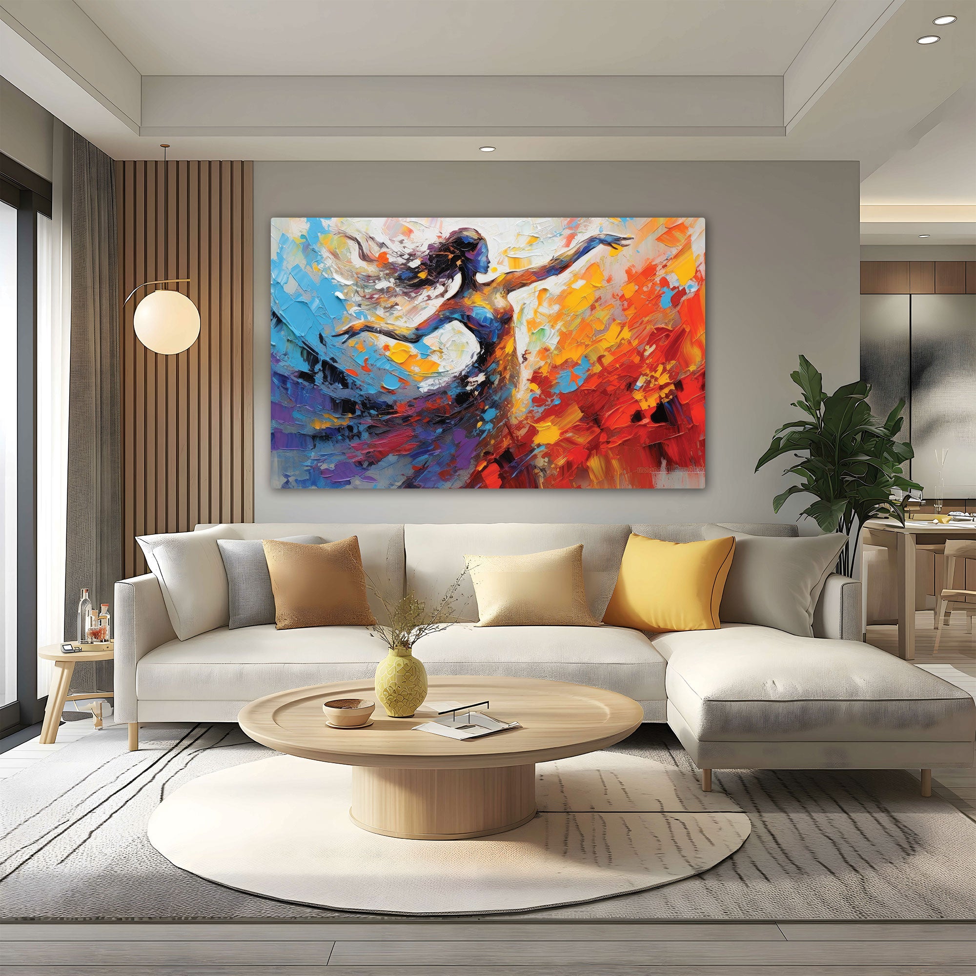 Women danceAbstract Canvas painting with frame Big Size Wall Art for living room,Bedroom,Drawing room,Hotels