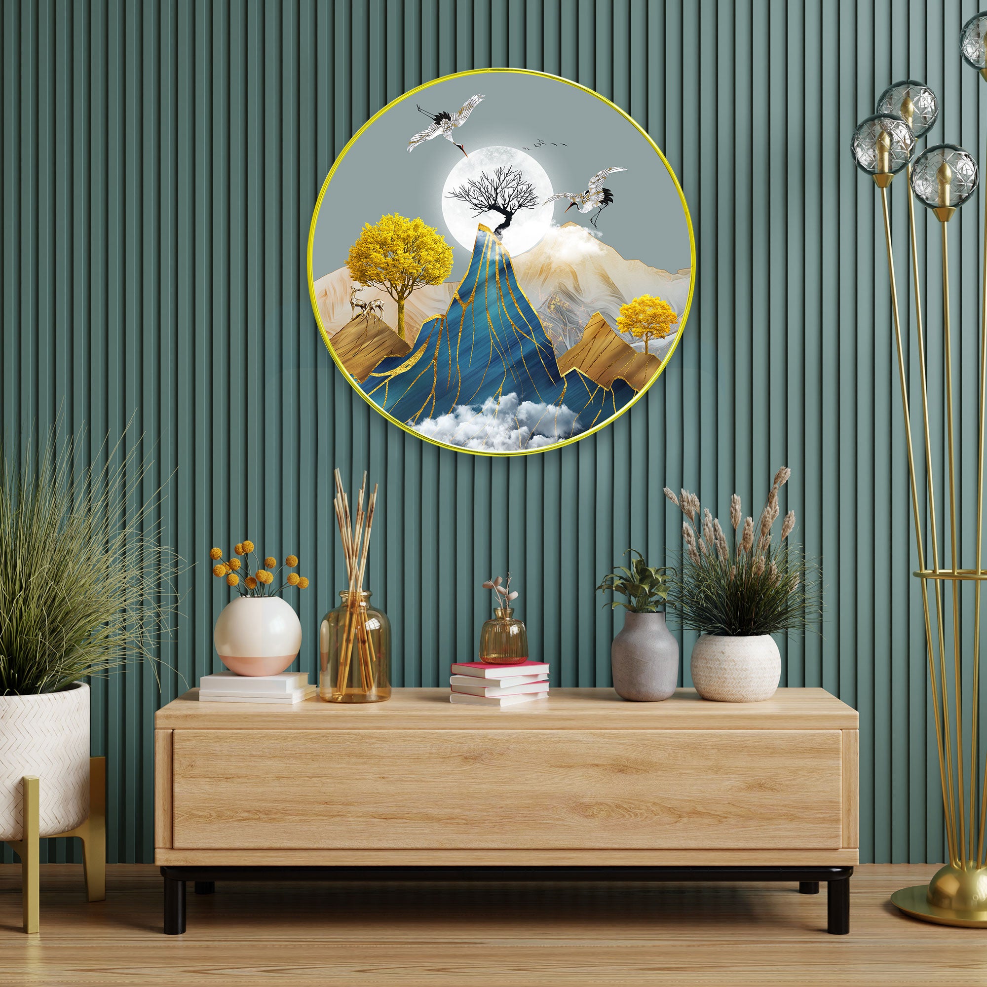 Nature Sparkle Wooden Wall Plate for Home Decoration Art-15