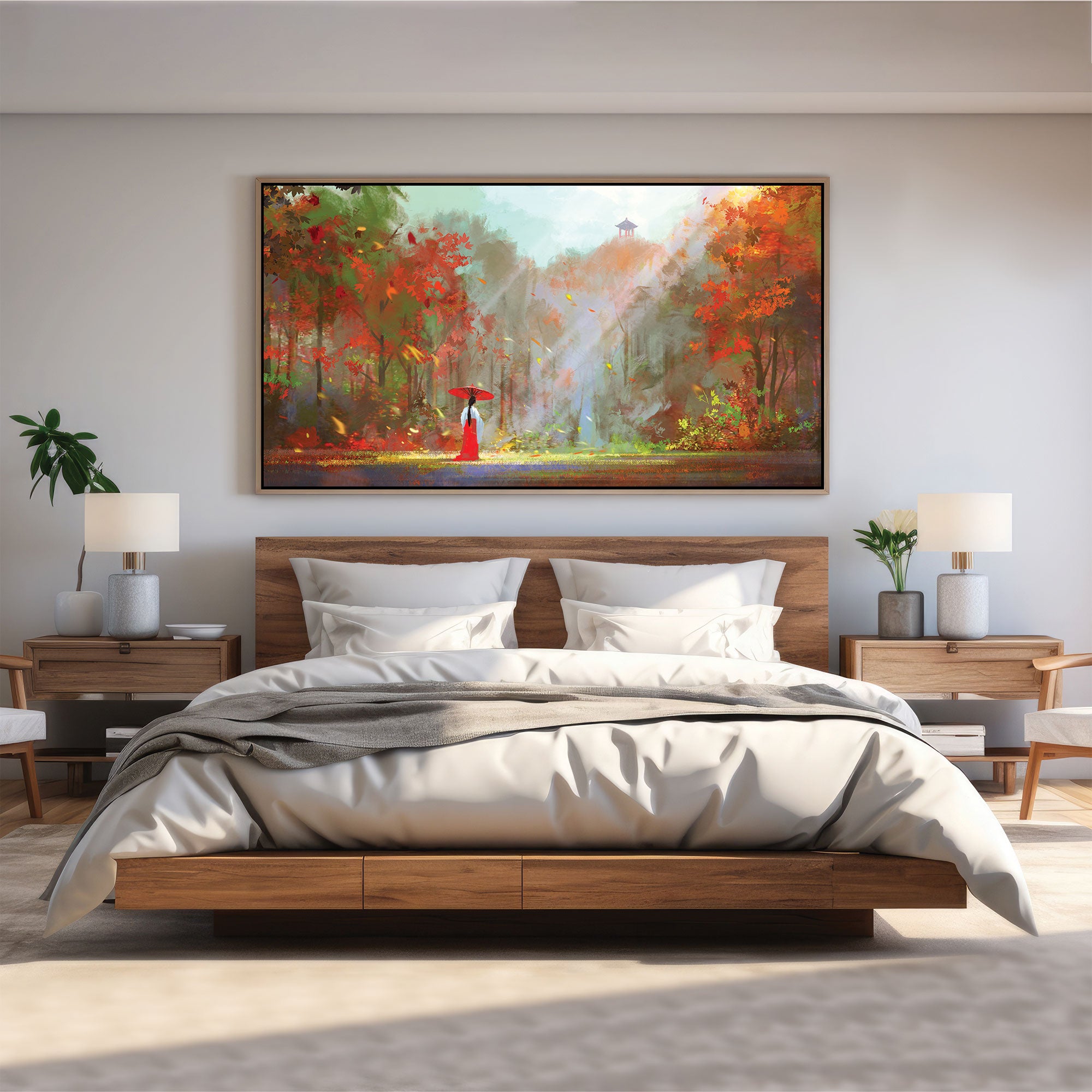 Woman sunshine Canvas painting with frame Big Size Wall Art for living room,Bedroom,Drawing room,Hotels