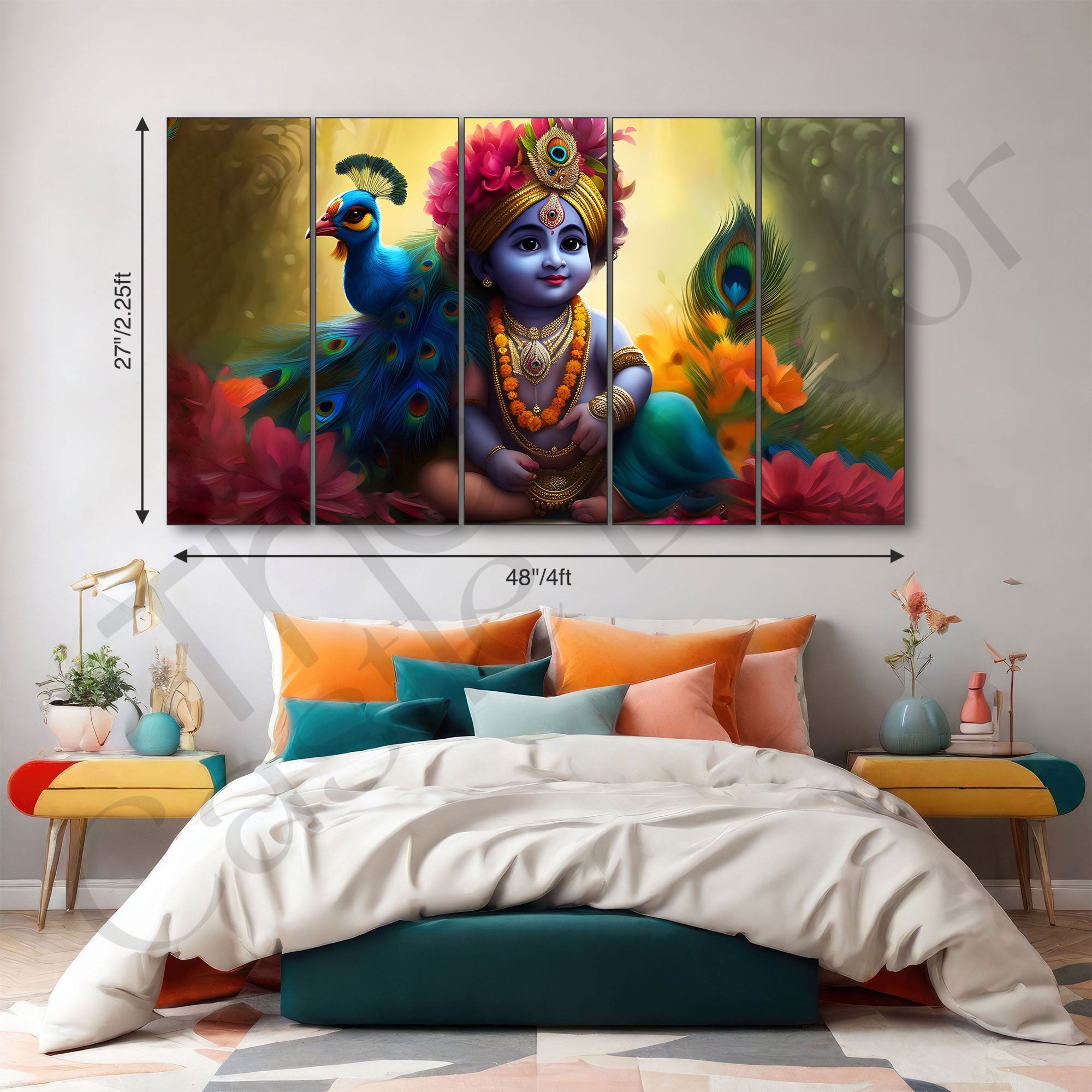 Bal Gopal Painting with frame Big Size Wall Art for living room,Bedroom,Drawing room,Hotels