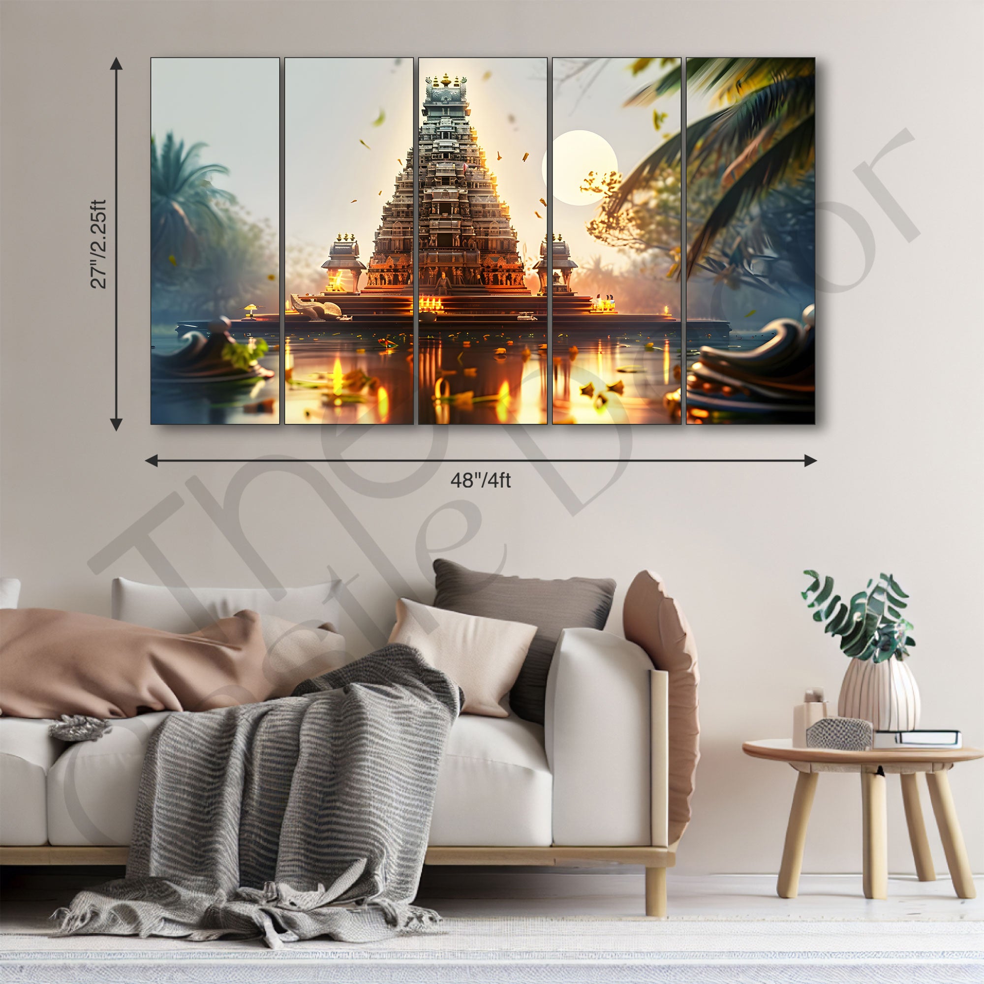 Temple Painting with frame Big Size Wall Art for living room,Bedroom,Drawing room,Hotels