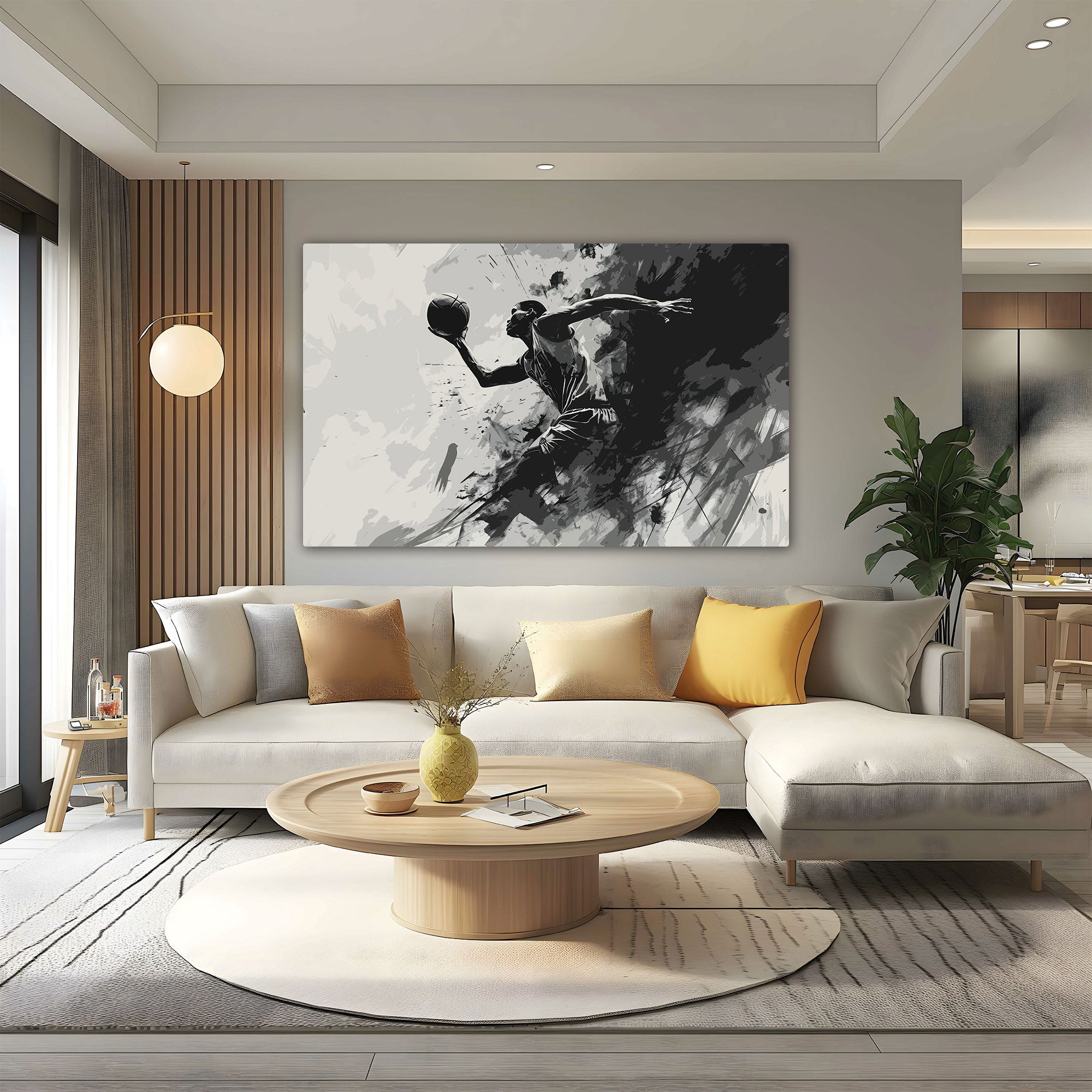 Basketball Canvas painting with frame Big Size Wall Art for living room,Bedroom,Drawing room,Hotels