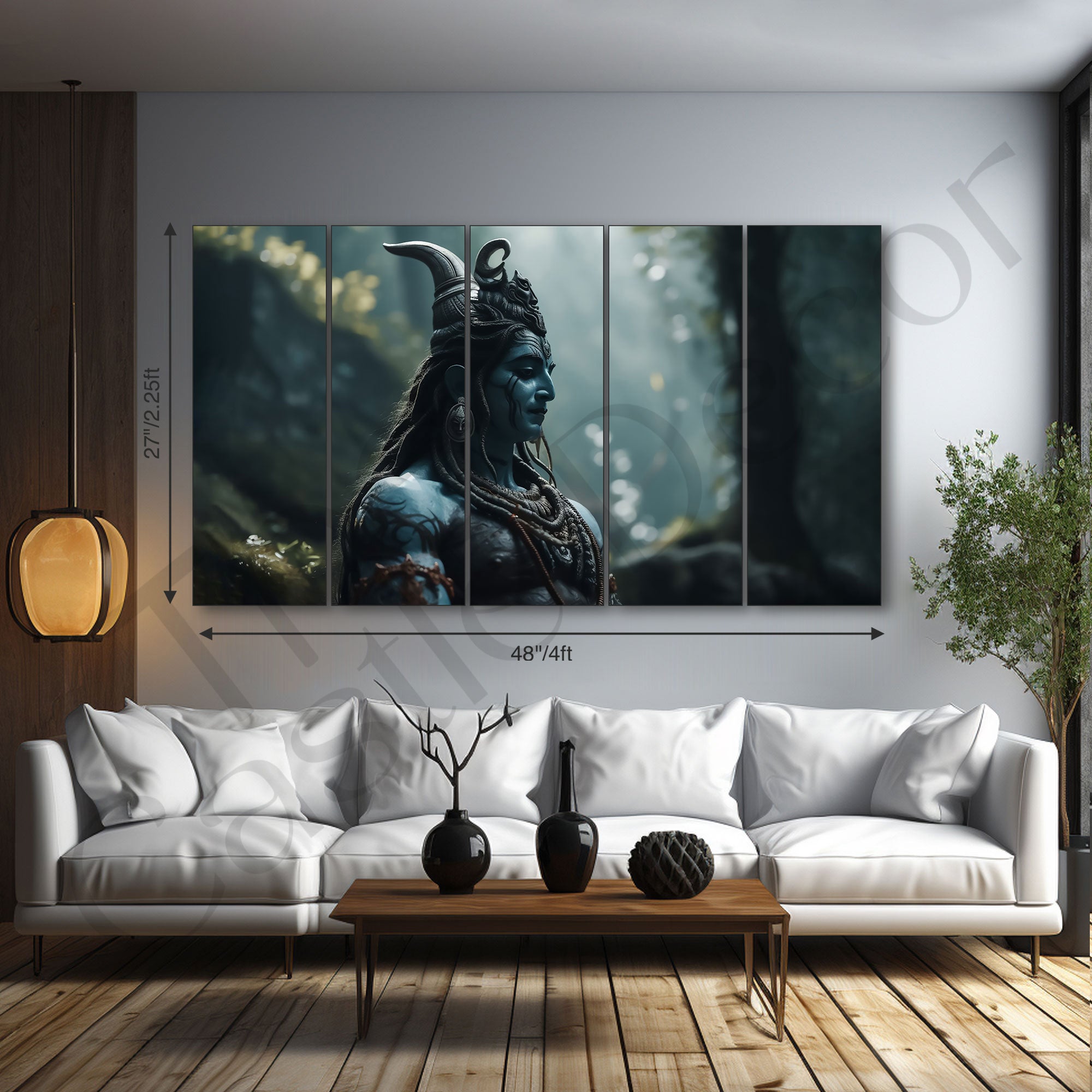 Lord Shiva Painting with frame Big Size Wall Art for living room,Bedroom,Drawing room,Hotels