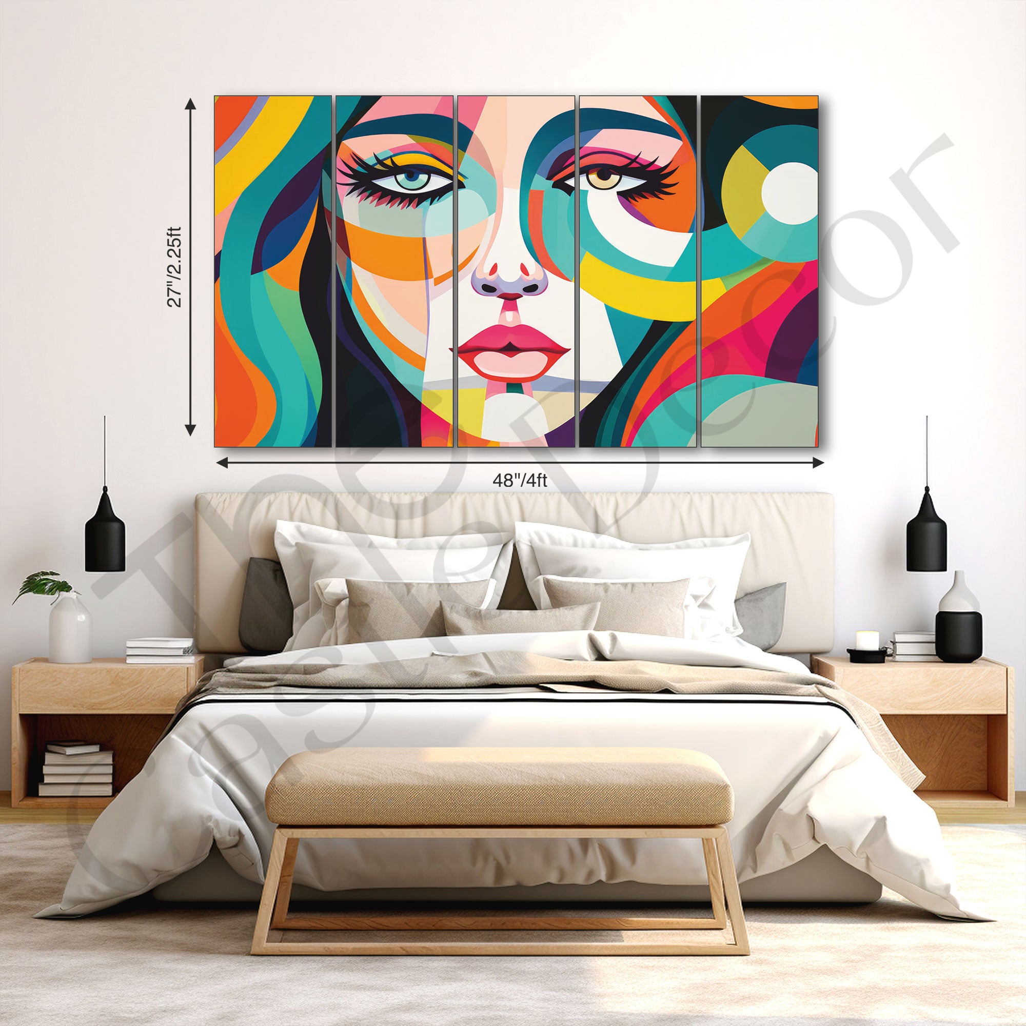 Woman Abstract Painting with frame Big Size Wall Art for living room,Bedroom,Drawing room,Hotels