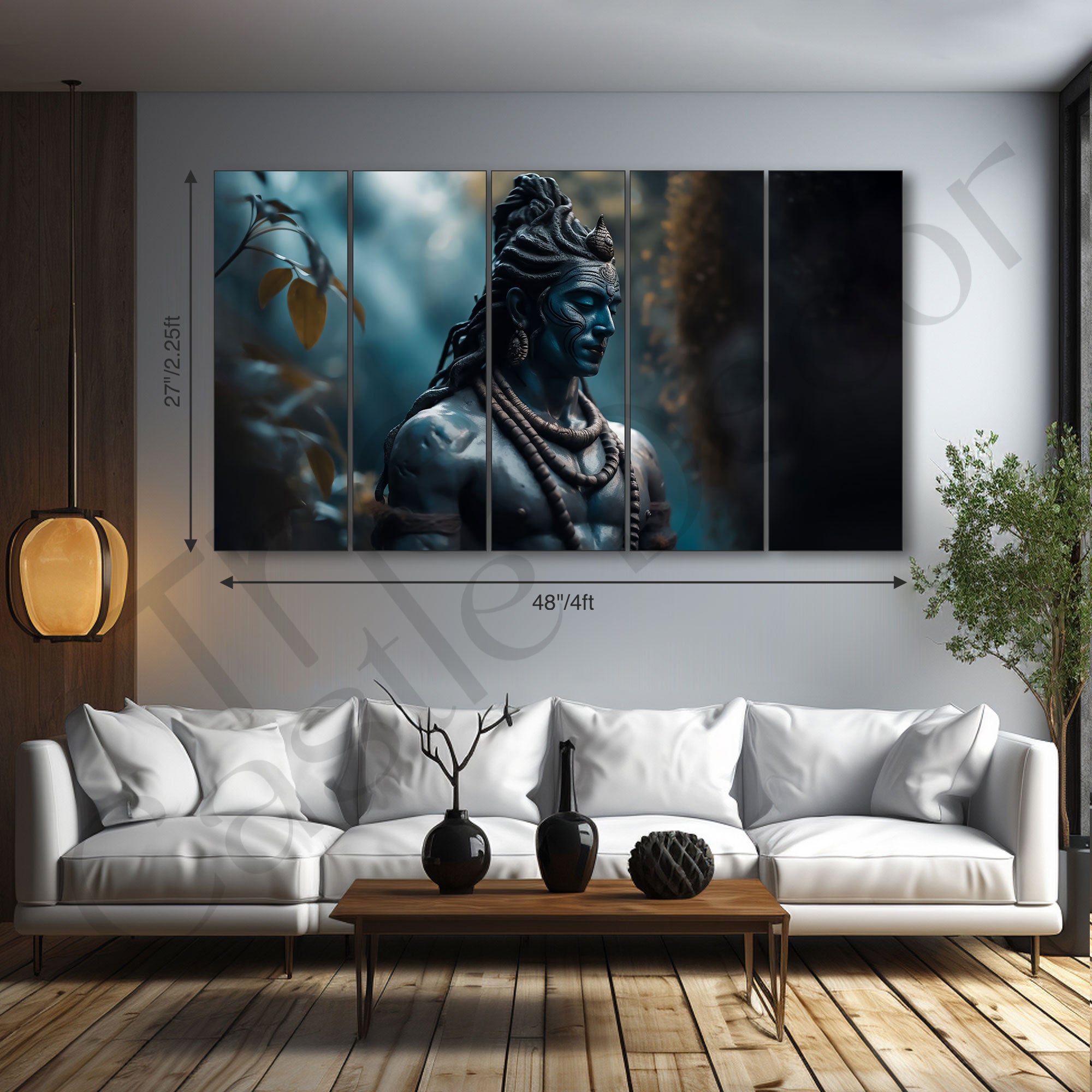 Lord Shiva Painting with frame Big Size Wall Art for living room,Bedroom,Drawing room,Hotels