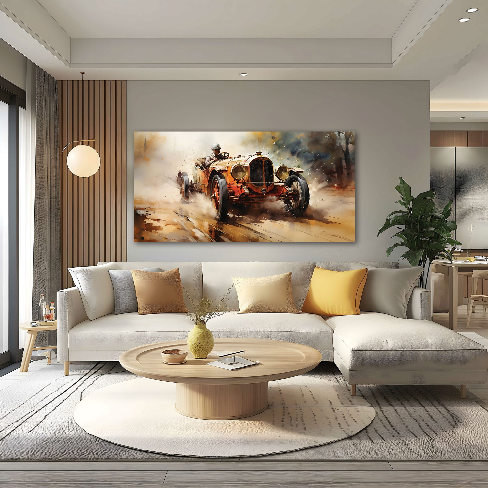 Vintage carAbstract Canvas painting with frame Big Size Wall Art for living room,Bedroom,Drawing room,Hotels