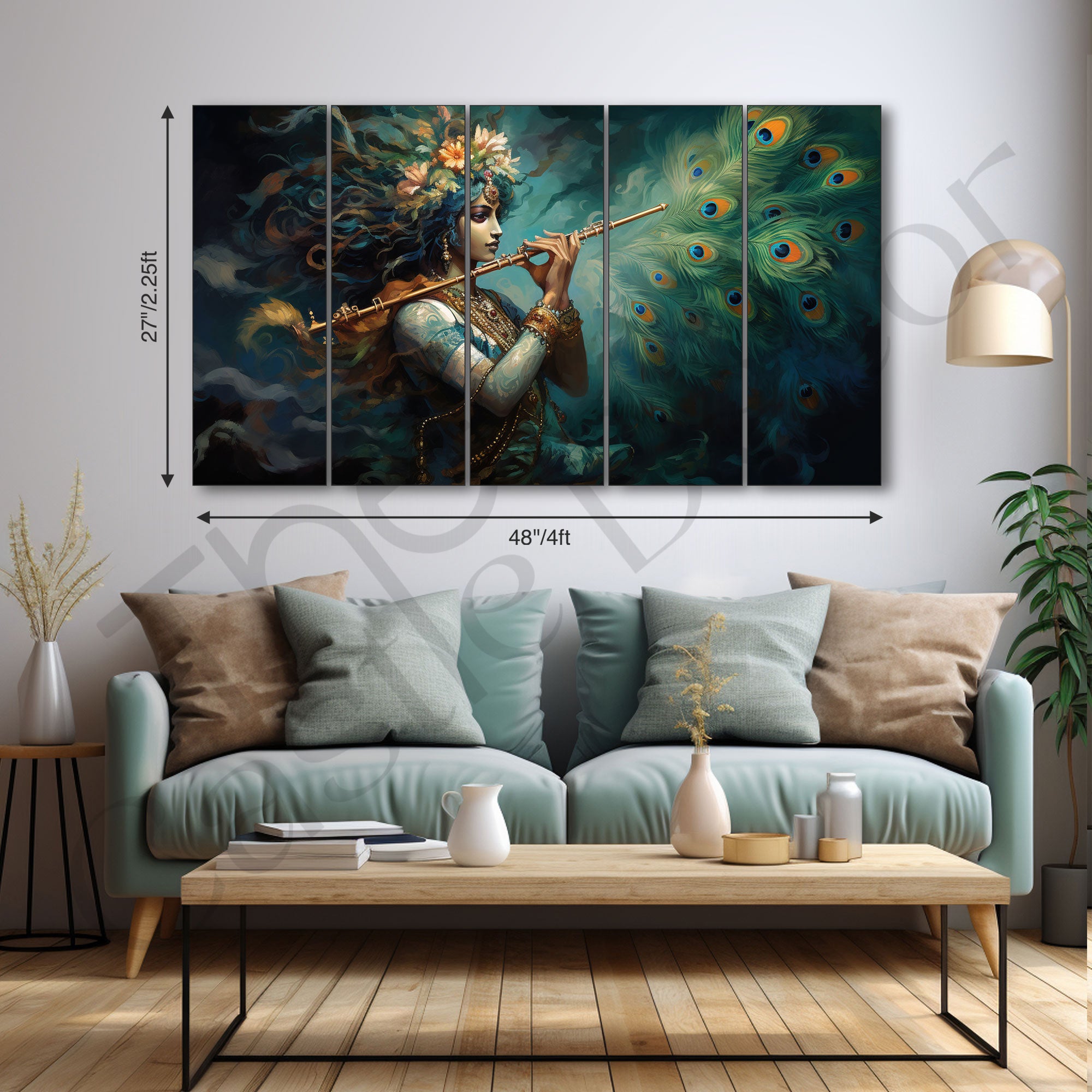 Krishna Ji Painting with frame Big Size Wall Art for living room,Bedroom,Drawing room,Hotels