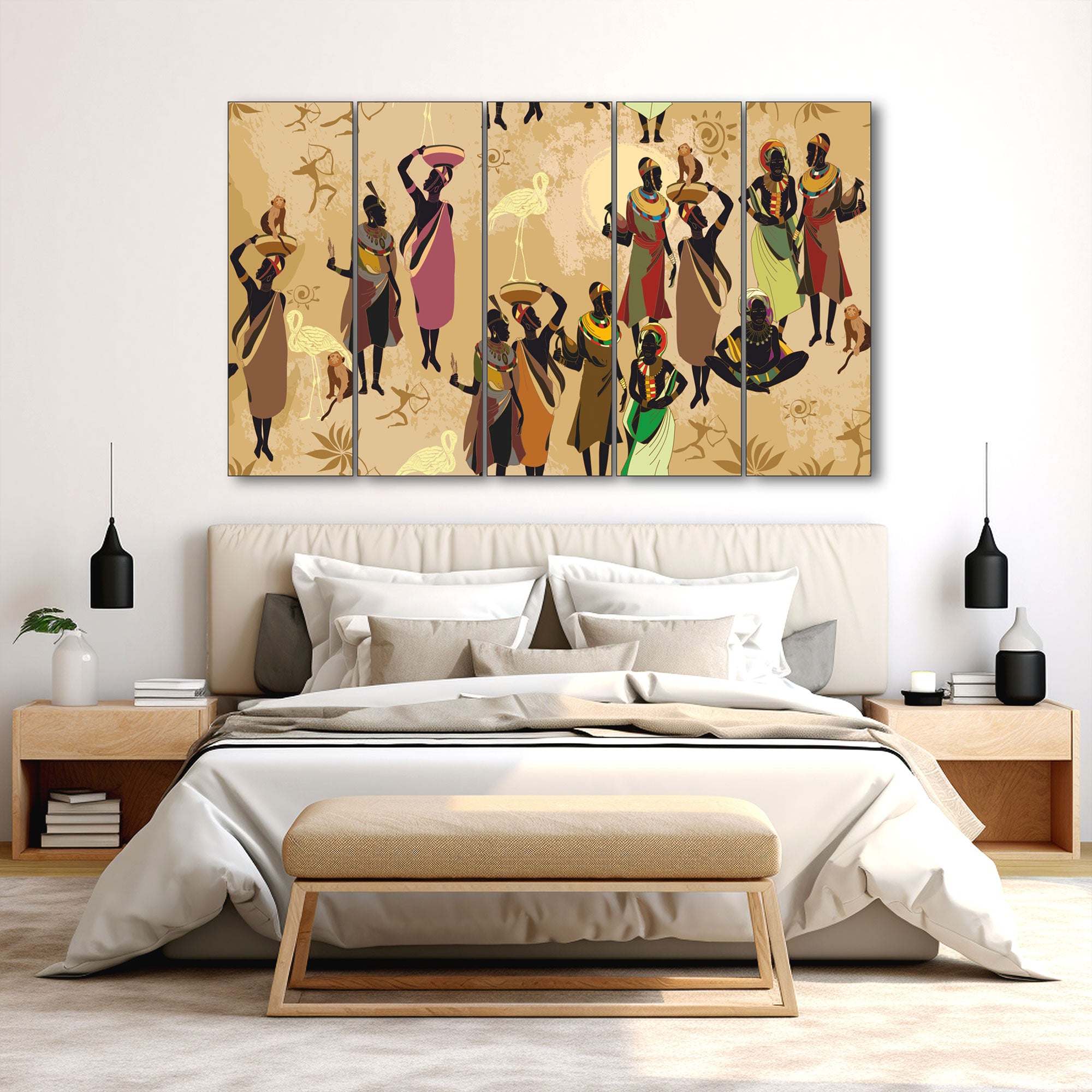 African Women Silhoutte Painting with frame Big Size Wall Art for living room,Bedroom,Drawing room,Hotels