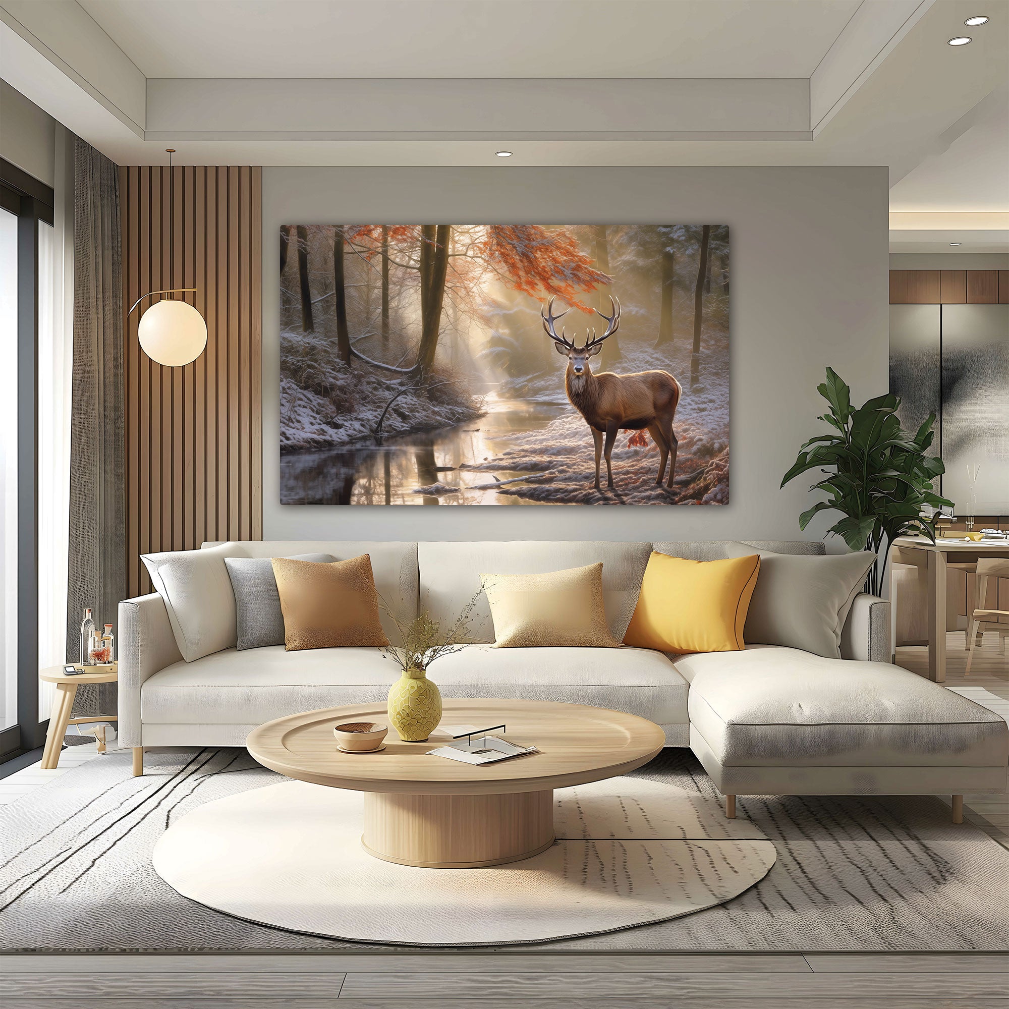 Deer Abstract Canvas painting with frame Big Size Wall Art for living room,Bedroom,Drawing room,Hotels
