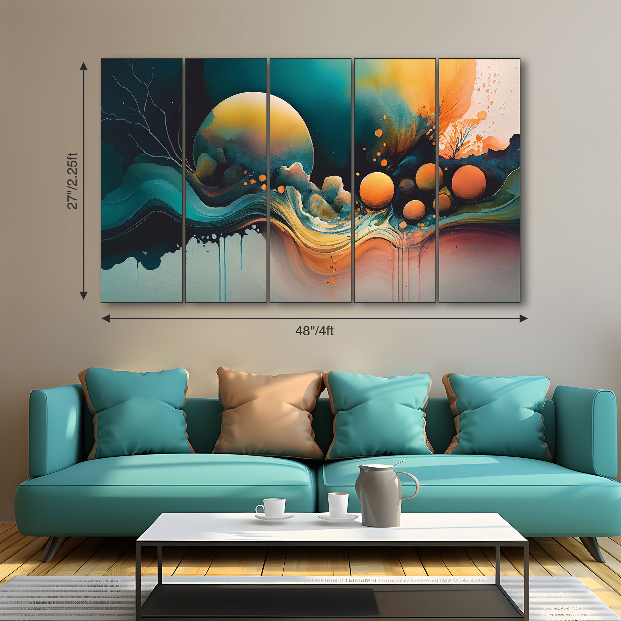 Abstract Painting with frame Big Size Wall Art for living room,Bedroom,Drawing room,Hotels