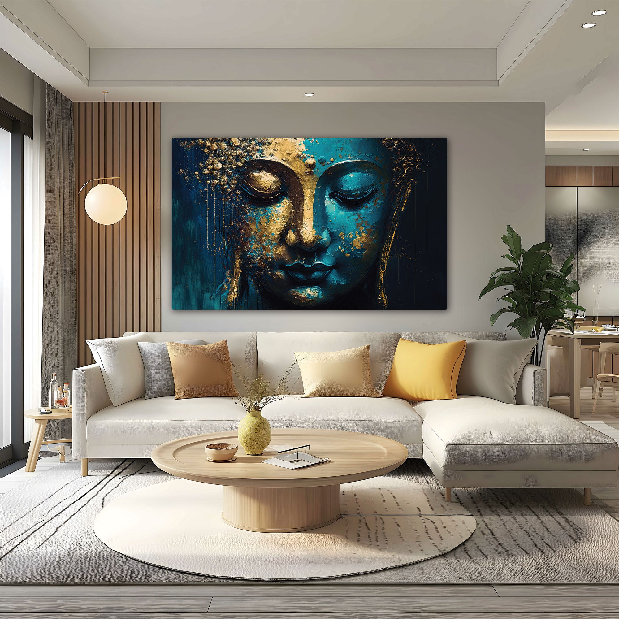 Lord budhism Canvas painting with frame Big Size Wall Art for living room,Bedroom,Drawing room,Hotels