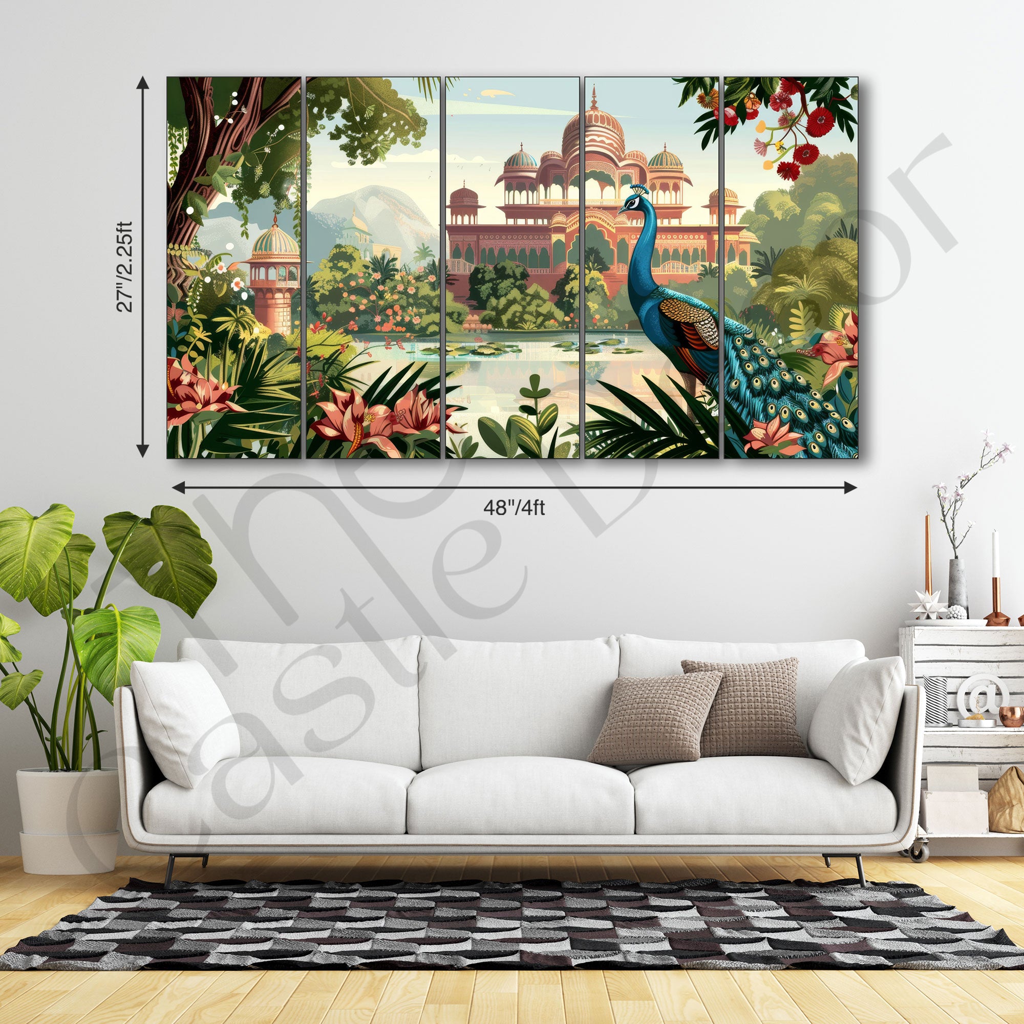 Pichwai Madhubani Painting with frame Big Size Wall Art for living room,Bedroom,Drawing room,Hotels