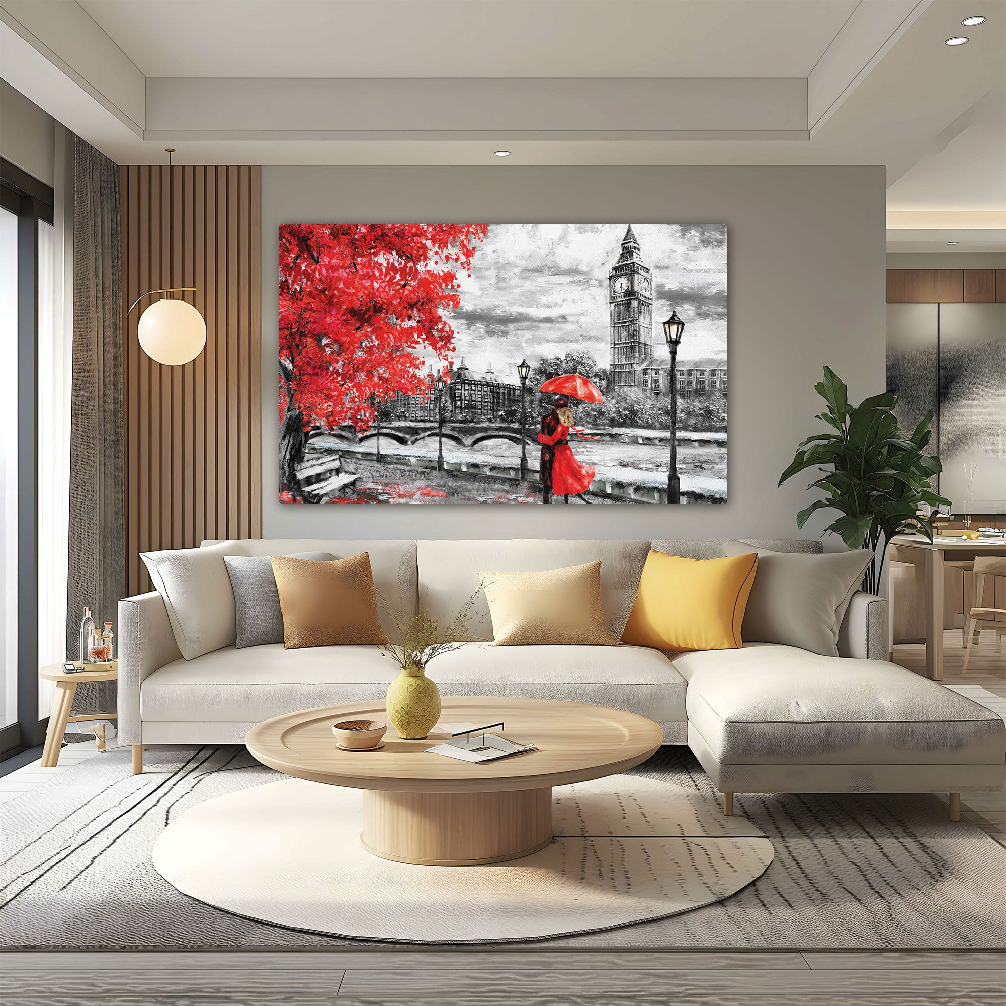 Feeby London Canvas painting with frame Big Size Wall Art for living room,Bedroom,Drawing room,Hotels