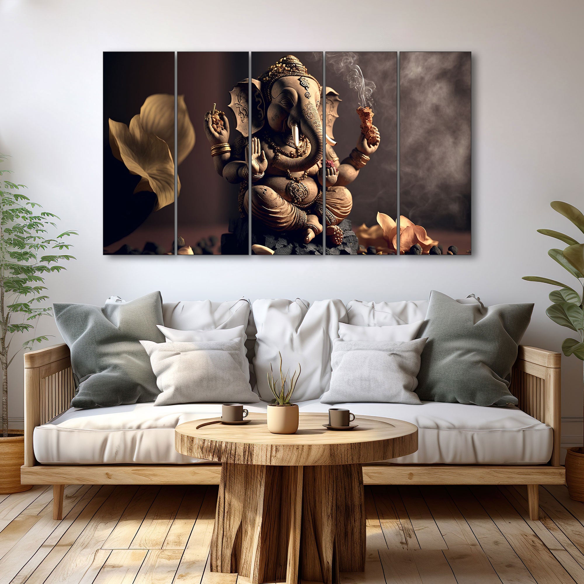 Lord Ganesha Painting with frame Big Size Wall Art for living room,Bedroom,Drawing room,Hotels
