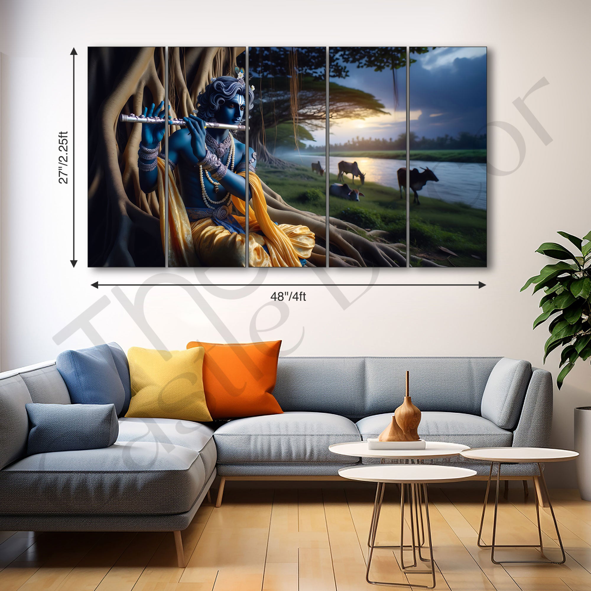 Krishna Ji Painting with frame Big Size Wall Art for living room,Bedroom,Drawing room,Hotels