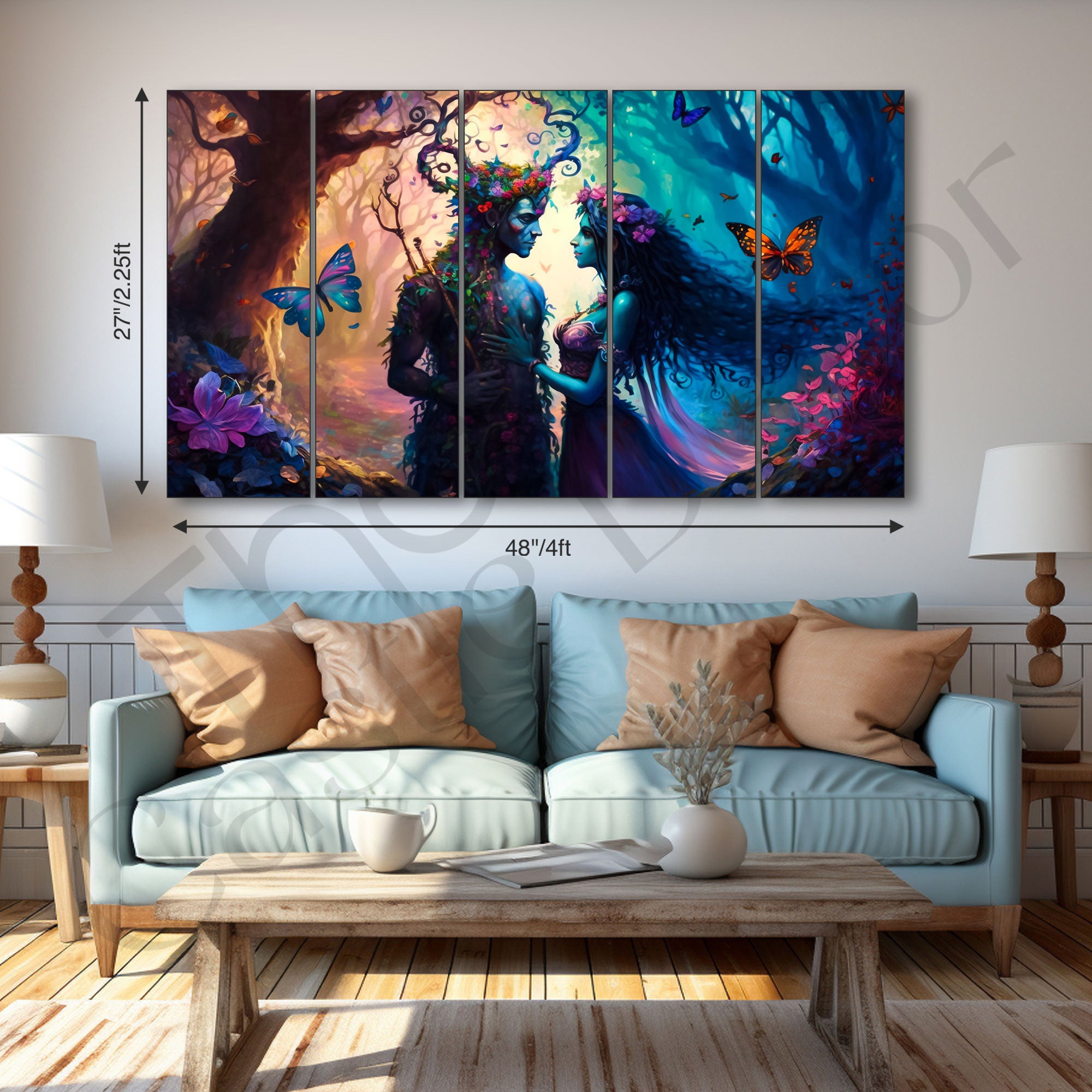 Radha Krishna Painting with frame Big Size Wall Art for living room,Bedroom,Drawing room,Hotels