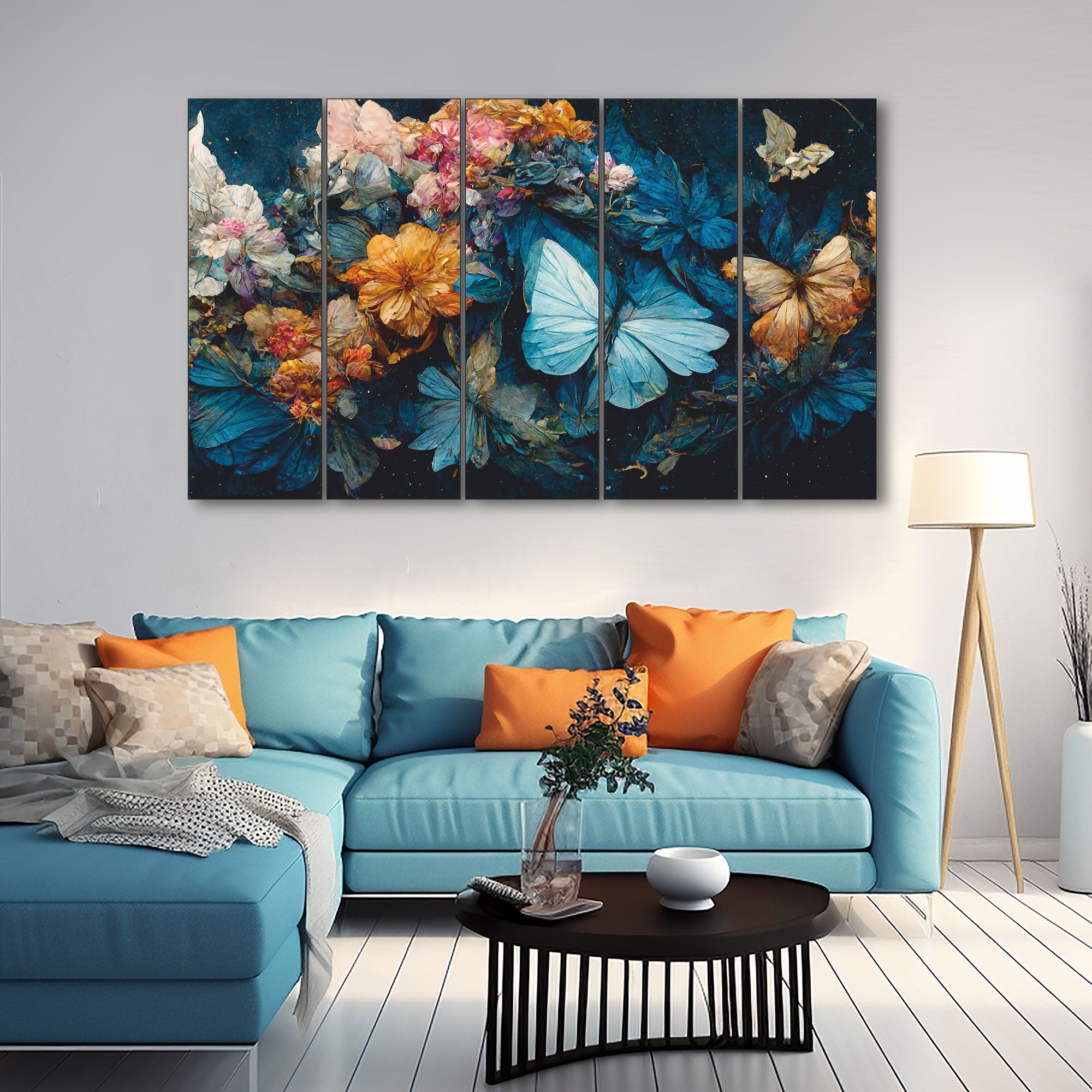 Butterflies Painting with frame Big Size Wall Art for living room,Bedroom,Drawing room,Hotels
