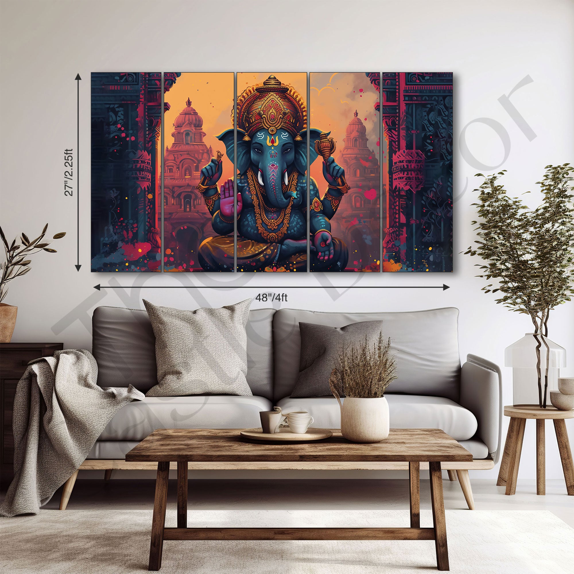 Lord Ganesha Painting with frame Big Size Wall Art for living room,Bedroom,Drawing room,Hotels