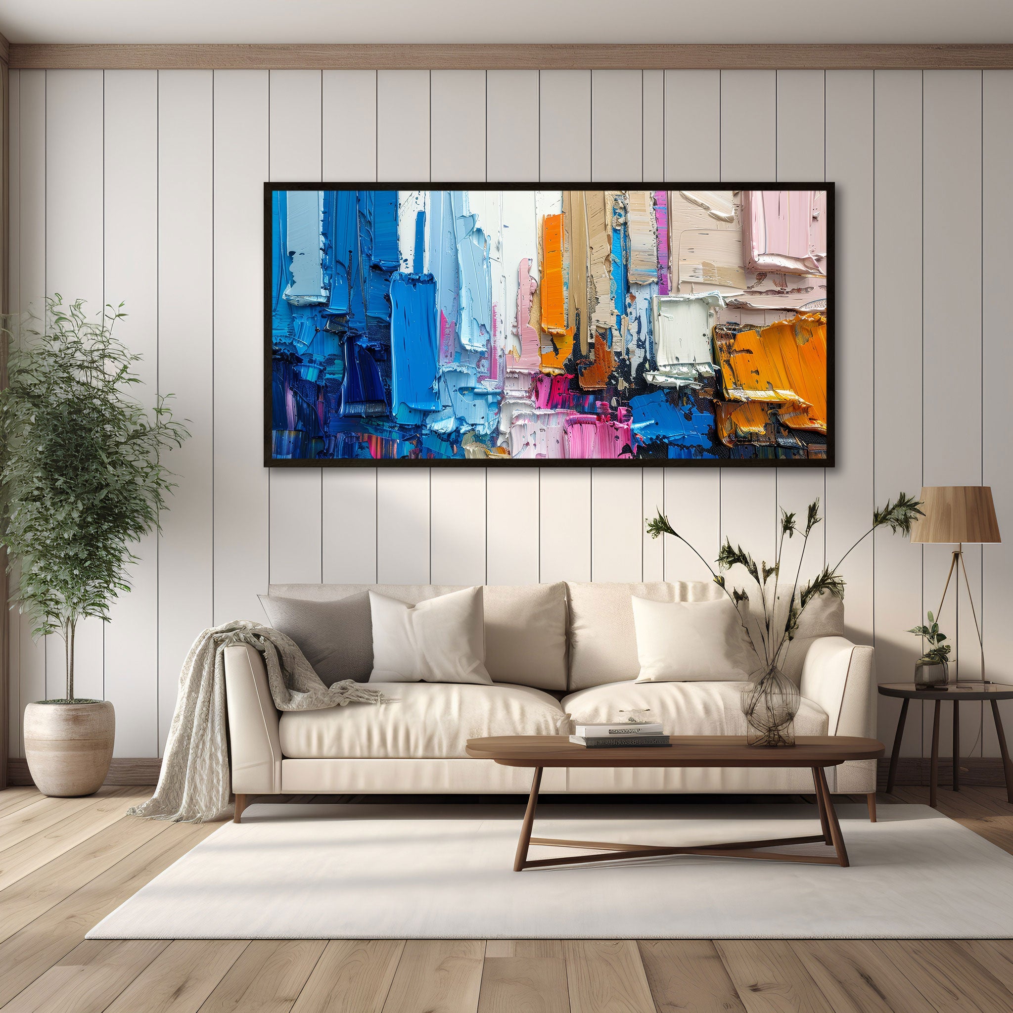MulticoloursAbstract Canvas painting with frame Big Size Wall Art for living room,Bedroom,Drawing room,Hotels