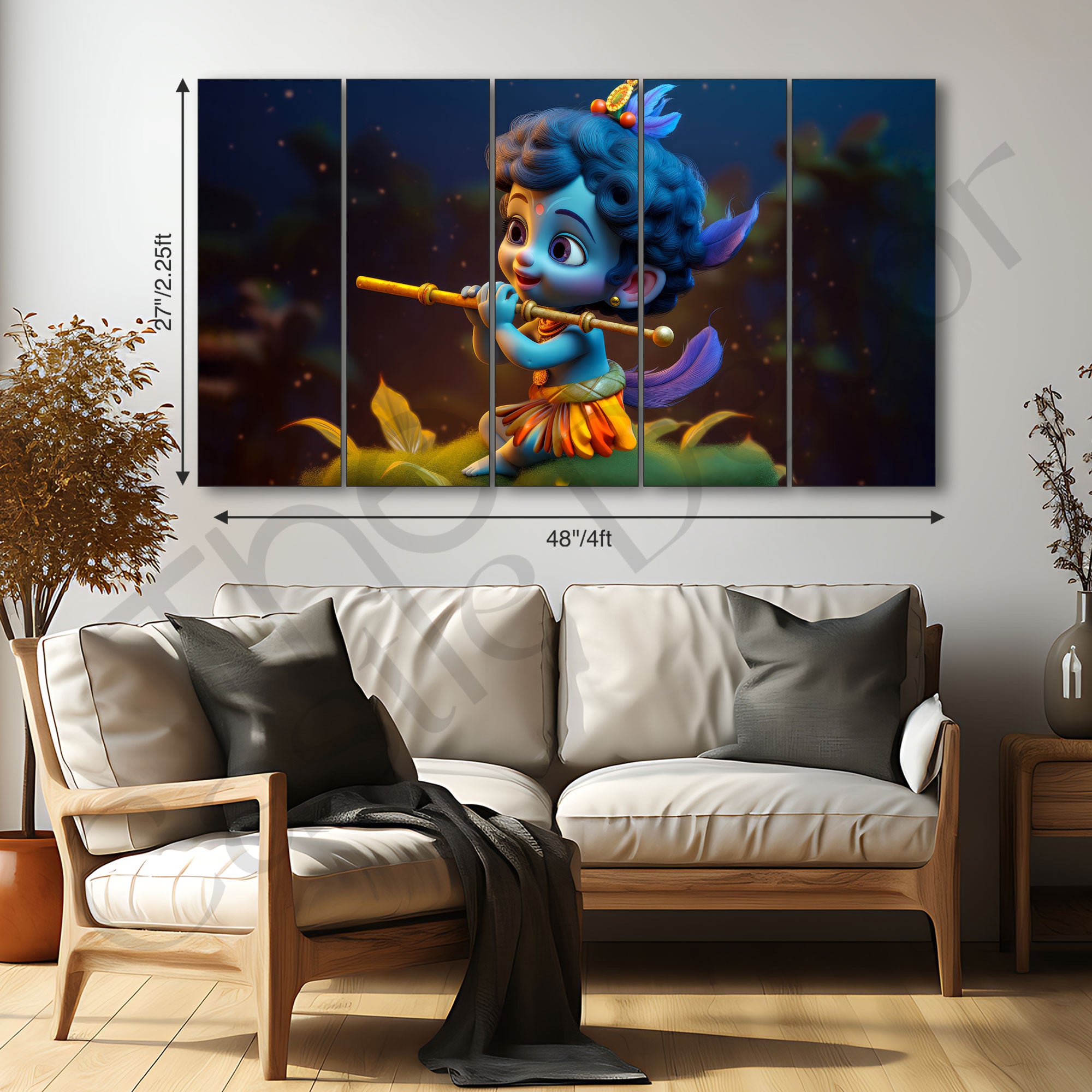 Bal Gopal Painting with frame Big Size Wall Art for living room,Bedroom,Drawing room,Hotels