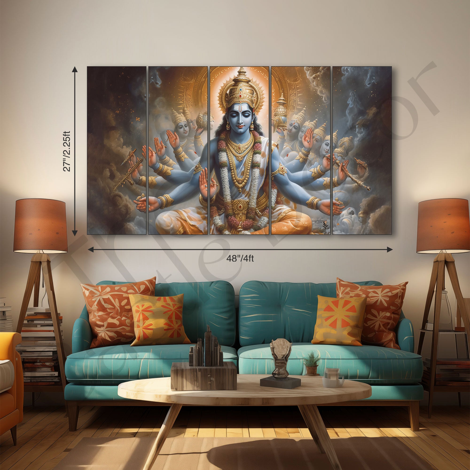 Brahma ji Painting with frame Big Size Wall Art for living room,Bedroom,Drawing room,Hotels