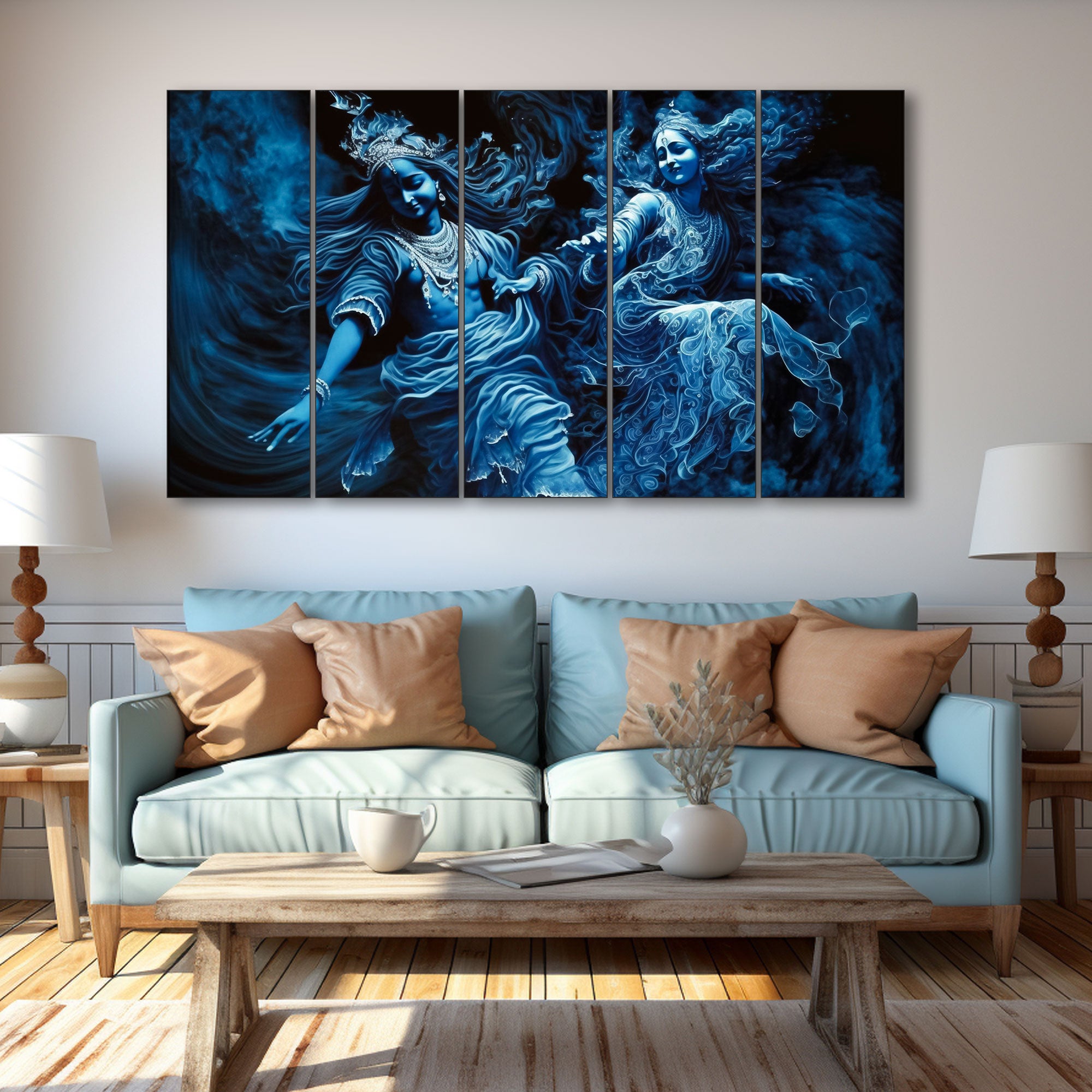 Radha Krishna Painting with frame Big Size Wall Art for living room,Bedroom,Drawing room,Hotels