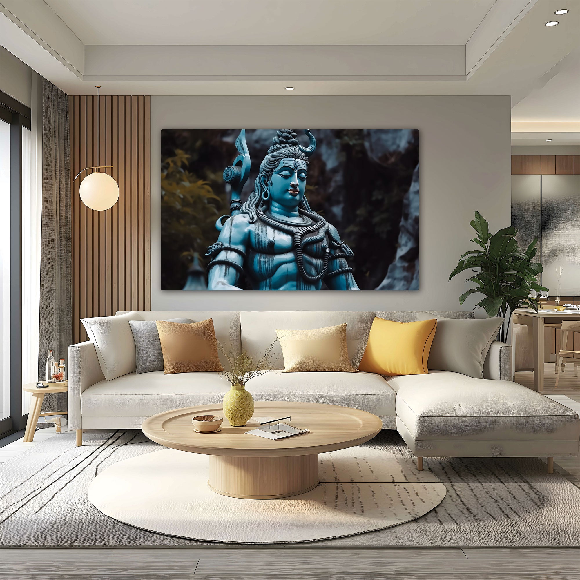Lord shiva Canvas painting with frame Big Size Wall Art for living room,Bedroom,Drawing room,Hotels