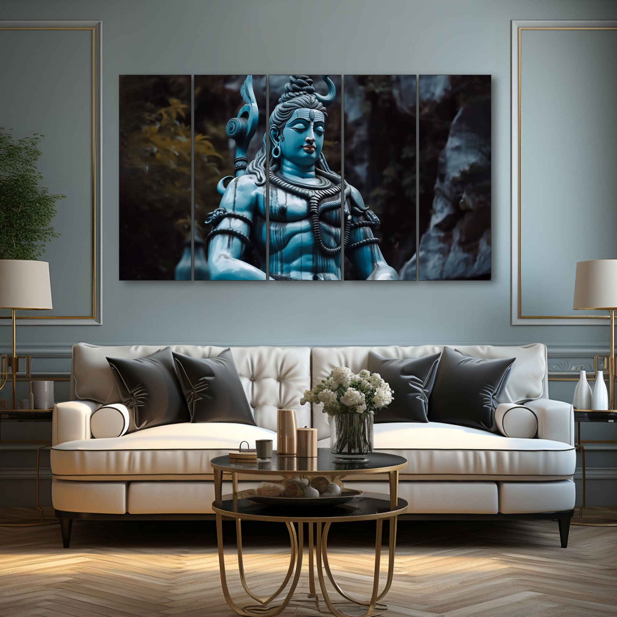 Lord Shiva Painting with frame Big Size Wall Art for living room,Bedroom,Drawing room,Hotels