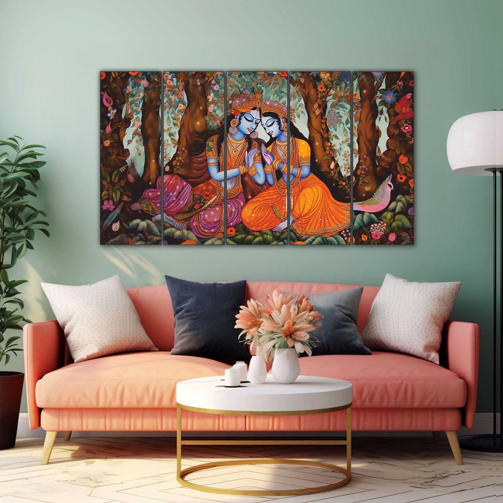 Radha Krishan Painting with frame Big Size Wall Art for living room,Bedroom,Drawing room,Hotels