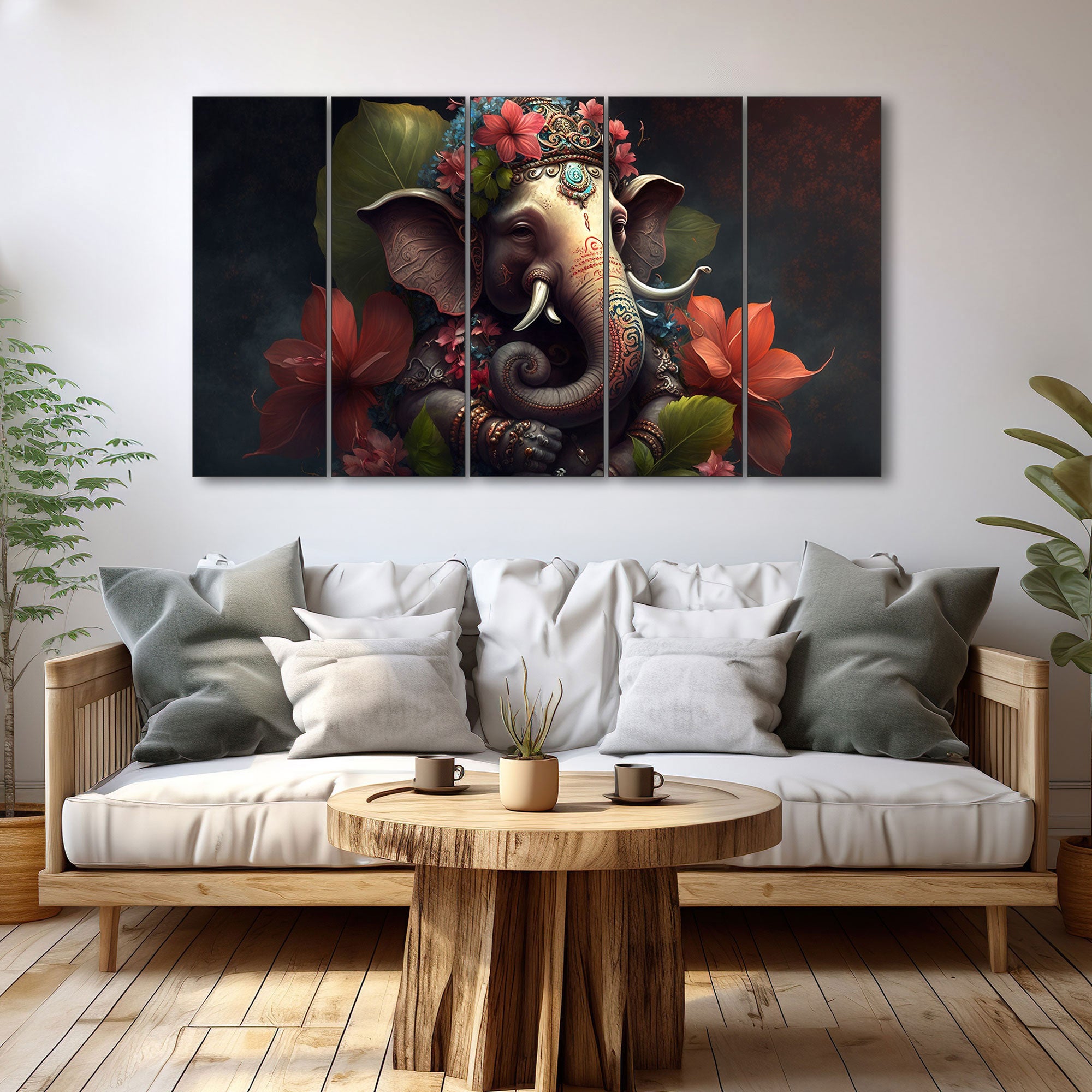 Lord Ganesha Painting with frame Big Size Wall Art for living room,Bedroom,Drawing room,Hotels