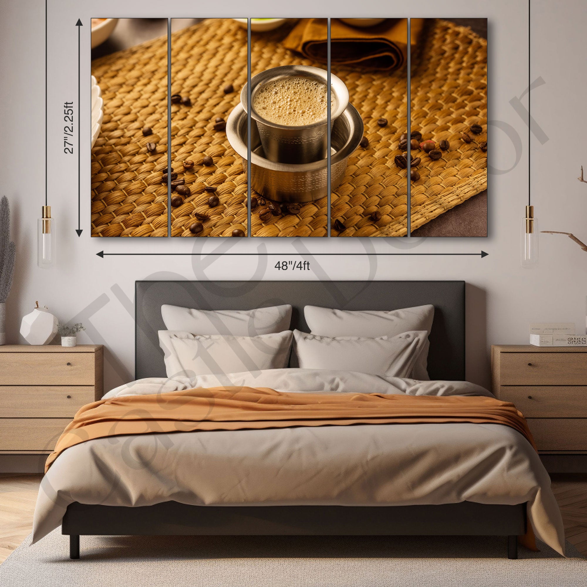 Coffee Painting with frame Big Size Wall Art for living room,Bedroom,Drawing room,Hotels