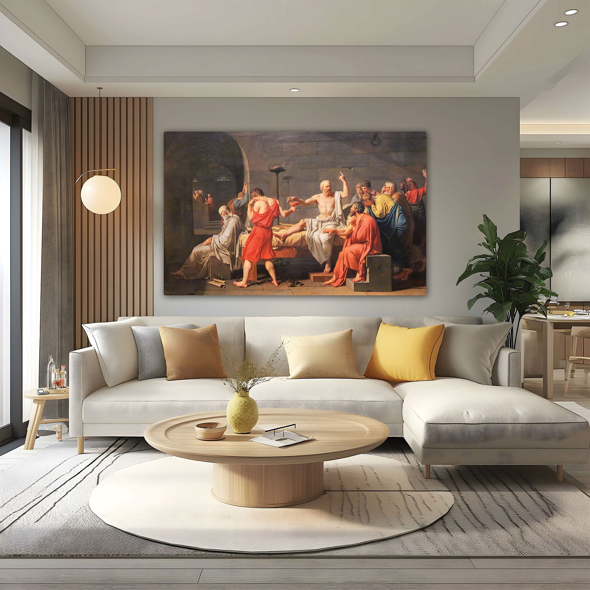Death of socrates Canvas painting with frame Big Size Wall Art for living room,Bedroom,Drawing room,Hotels