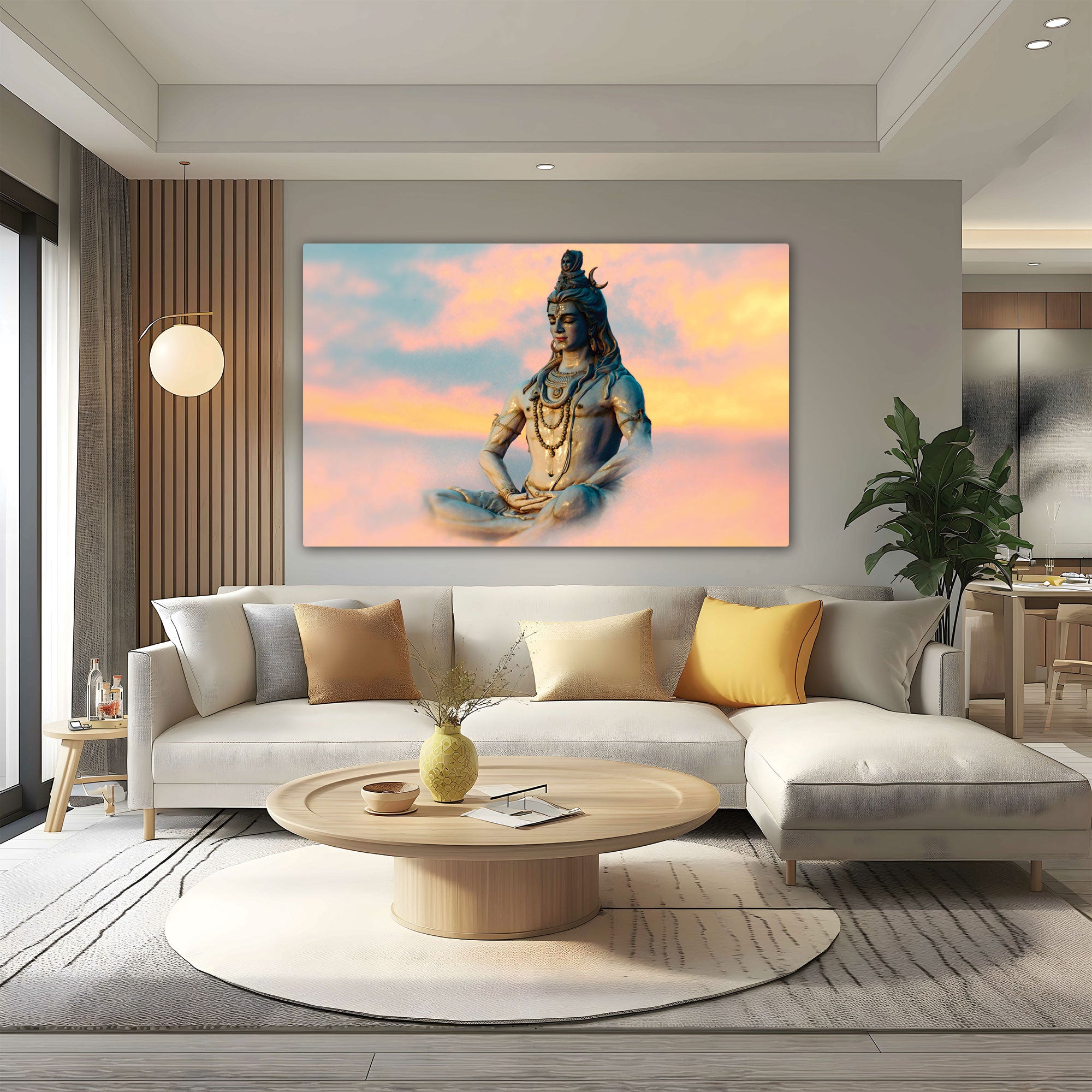 Lord shiva Canvas painting with frame Big Size Wall Art for living room,Bedroom,Drawing room,Hotels