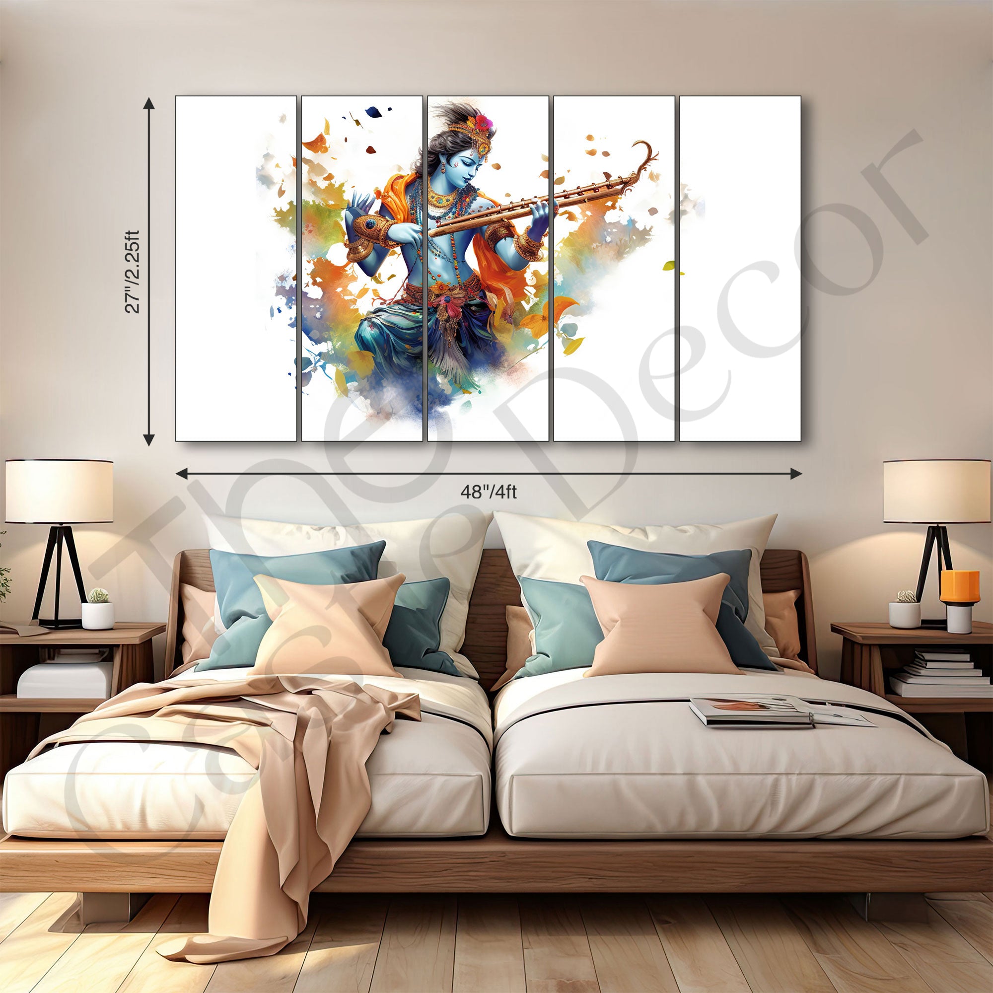 Krishna Ji Painting with frame Big Size Wall Art for living room,Bedroom,Drawing room,Hotels
