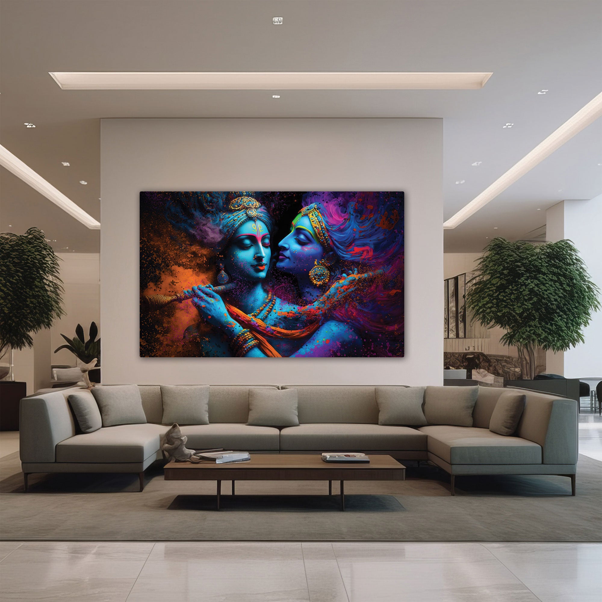 Radha krishna love Canvas painting Big Size Wall Art for living room,Bedroom,Drawing room,Hotels