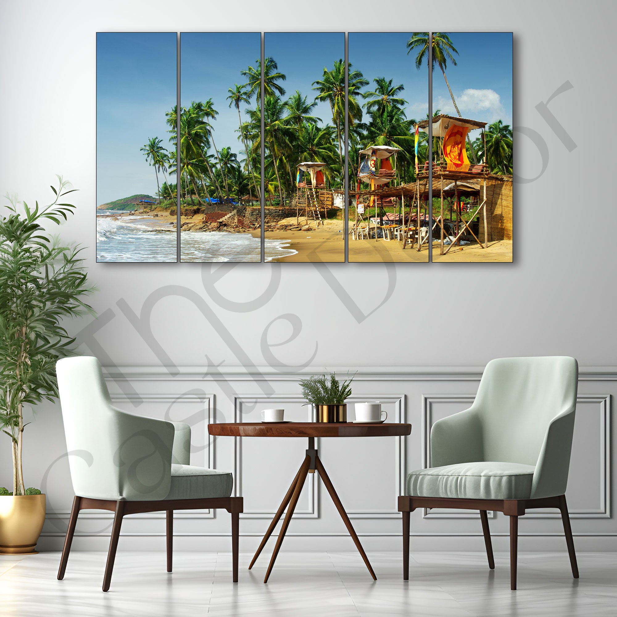 Kerala Sea Painting with frame Big Size Wall Art for living room,Bedroom,Drawing room,Hotels