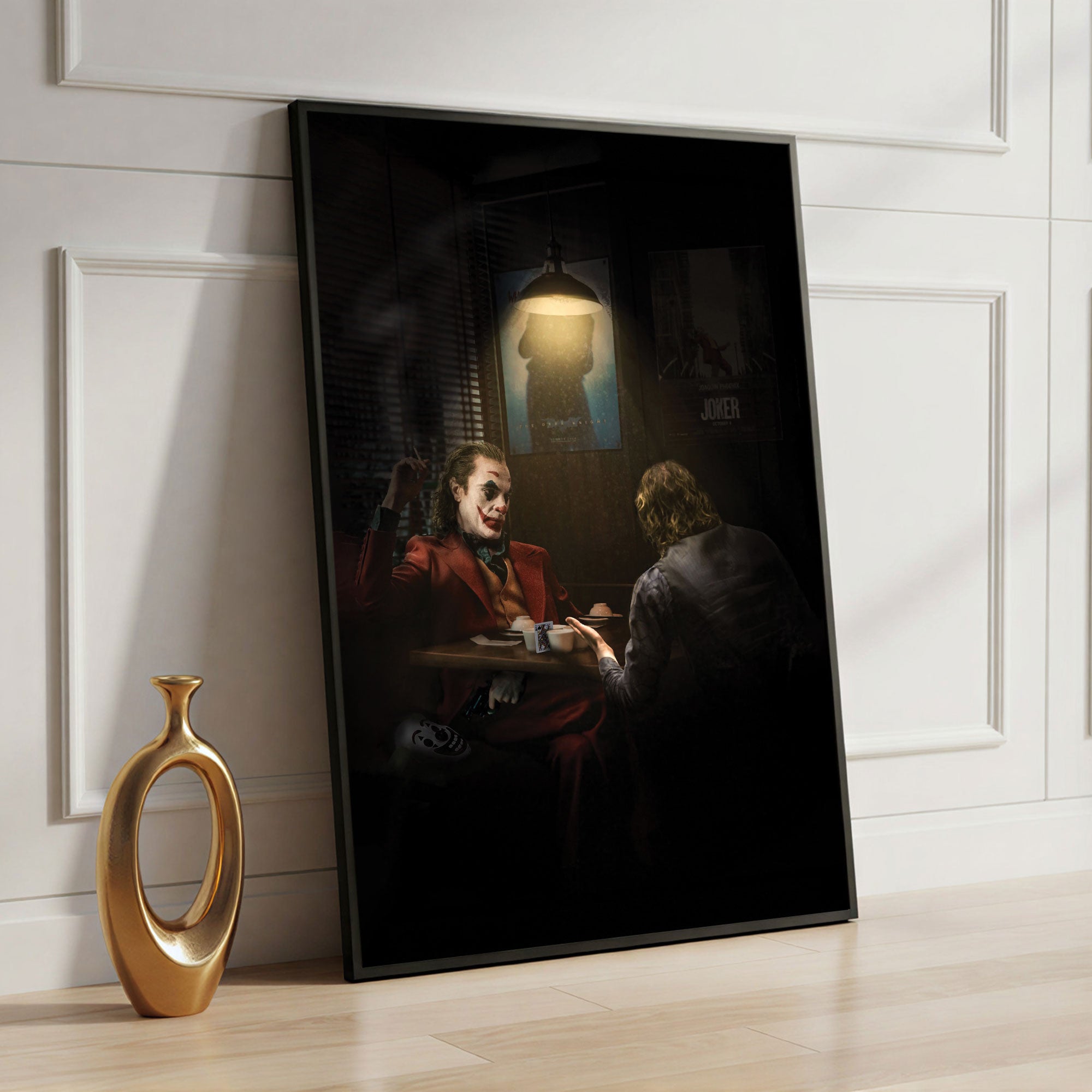 The Castle Decor Joker Inspired Wall Art Painting, Dark Cinematic Pop Culture Artwork with Premium Sparkle Finish, 20×30 Inch Wall Décor for Home & Office