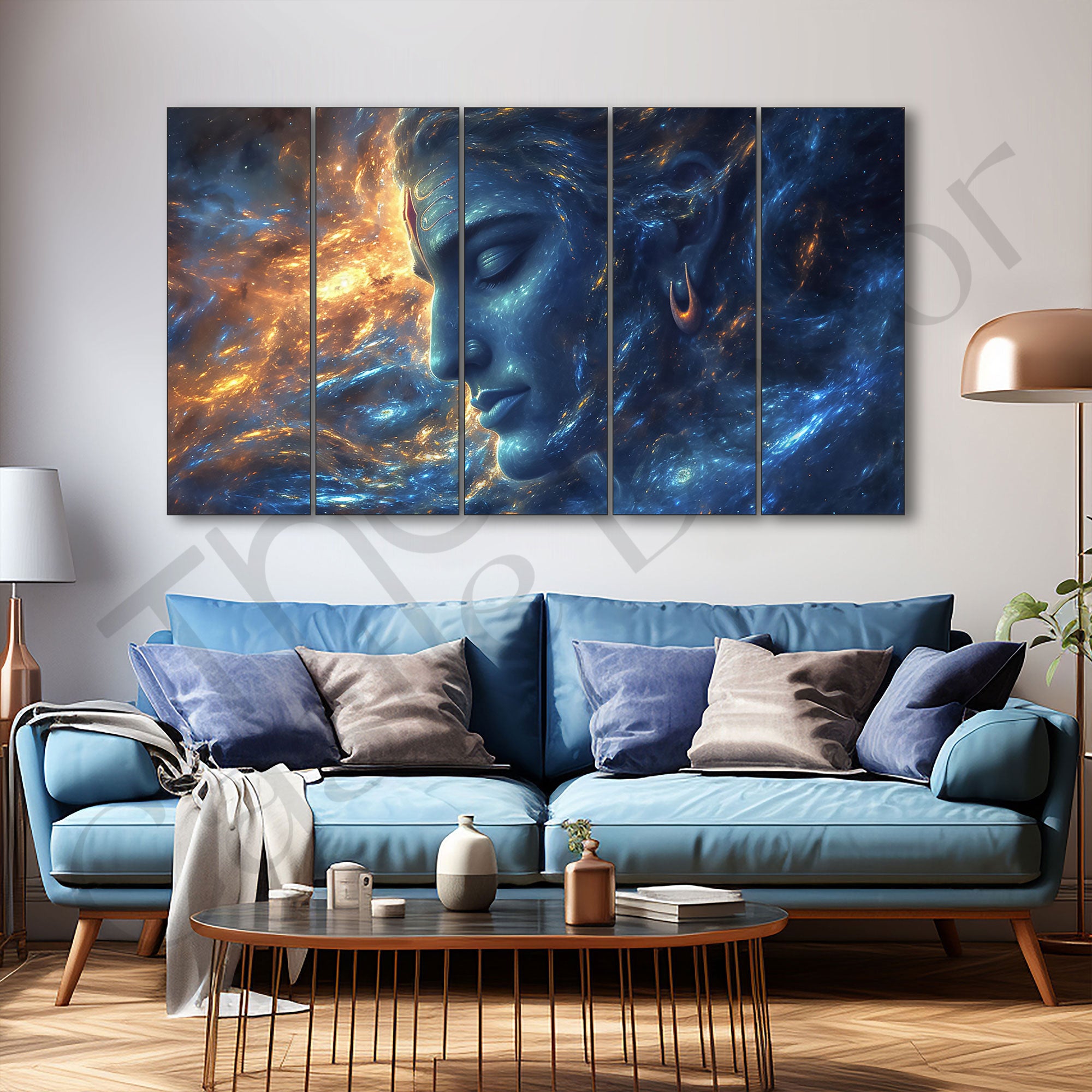 Lord Shiva Painting with frame Big Size Wall Art for living room,Bedroom,Drawing room,Hotels