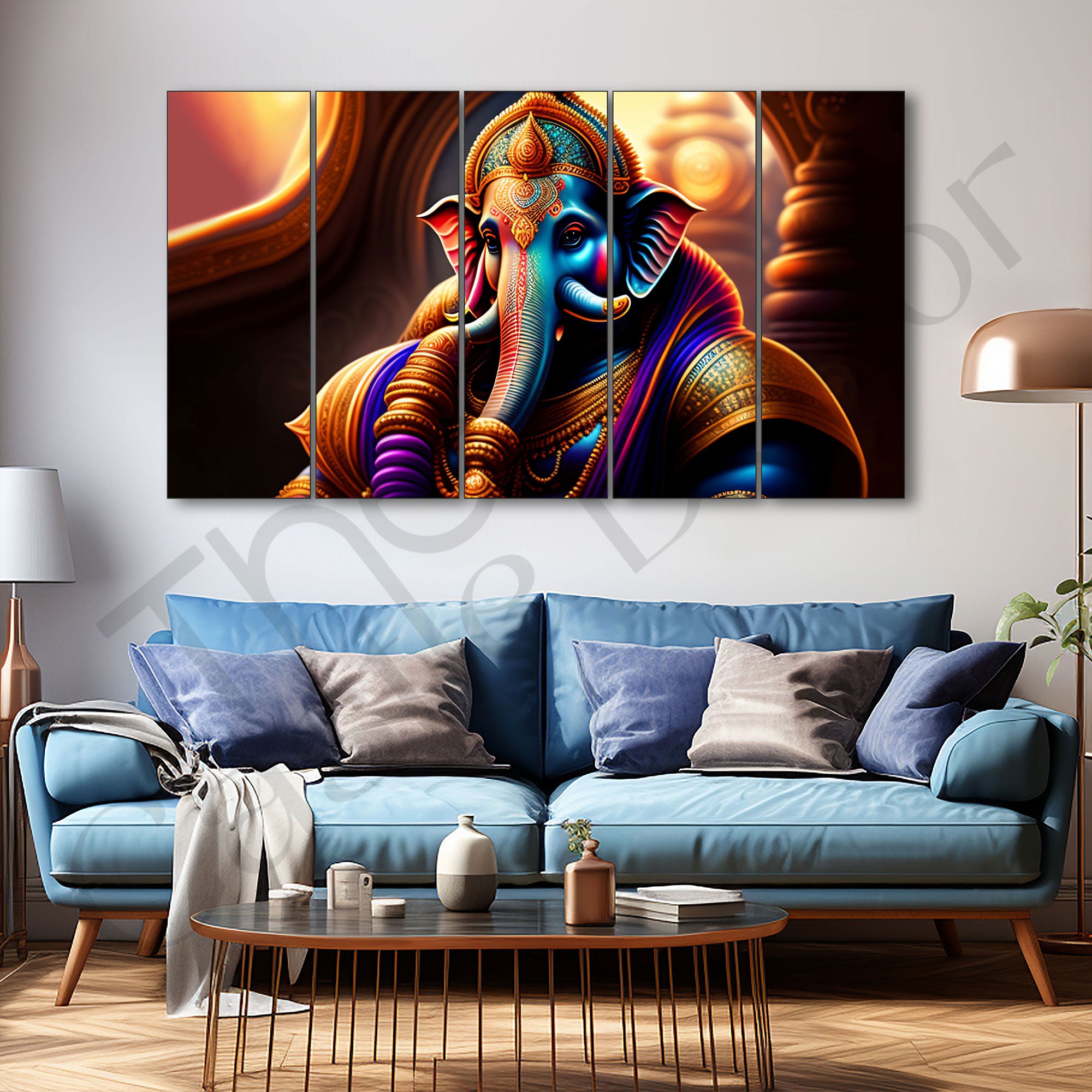 Lord Ganesha Painting with frame Big Size Wall Art for living room,Bedroom,Drawing room,Hotels