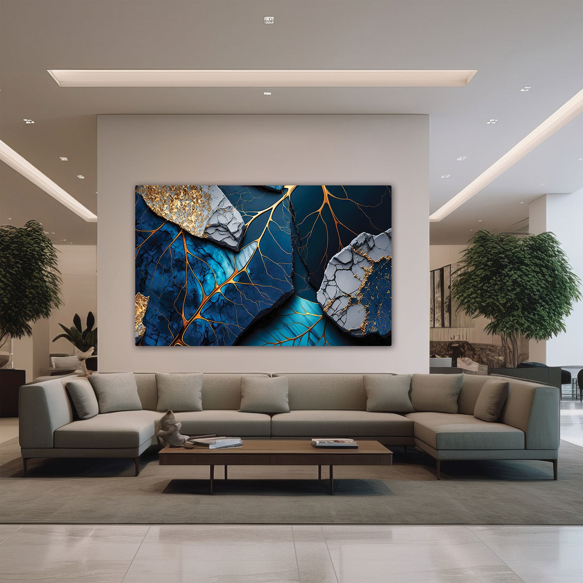 Marbal finish leafs Canvas painting with frame Big Size Wall Art for living room,Bedroom,Drawing room,Hotels