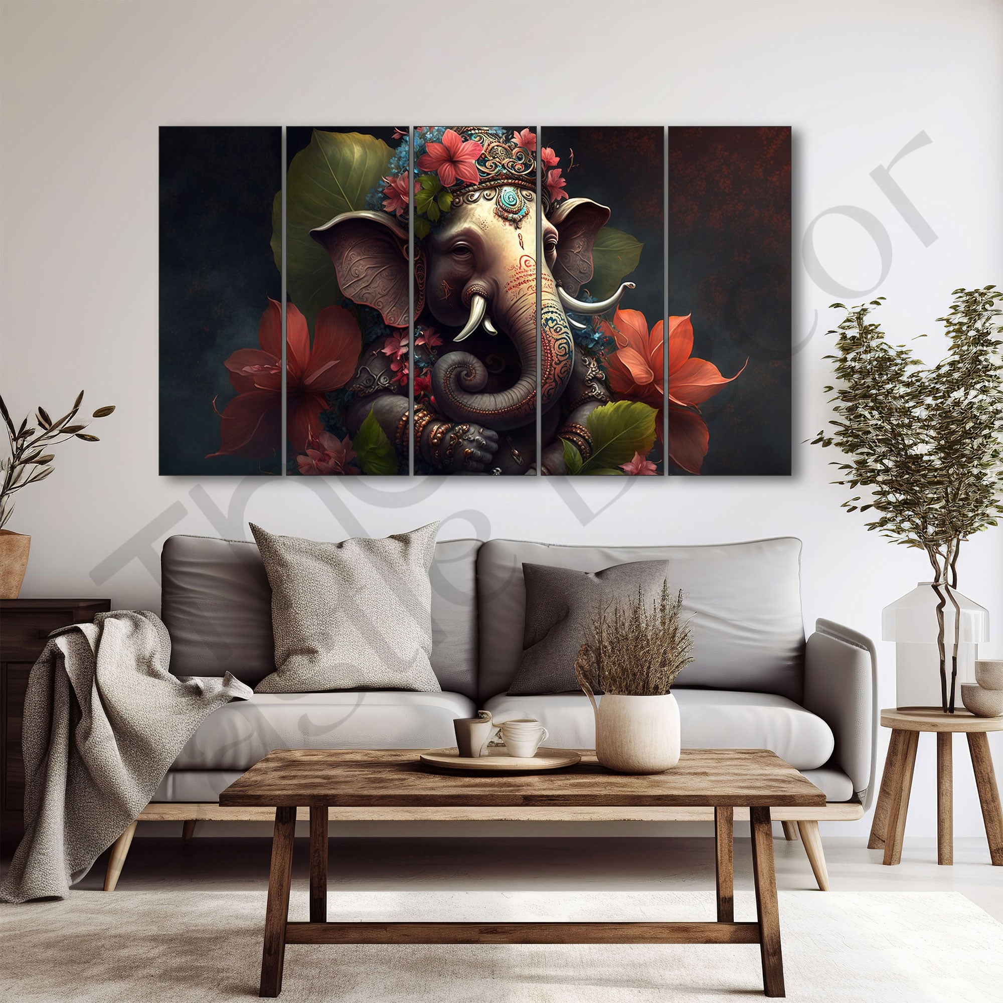 Lord Ganesha Painting with frame Big Size Wall Art for living room,Bedroom,Drawing room,Hotels
