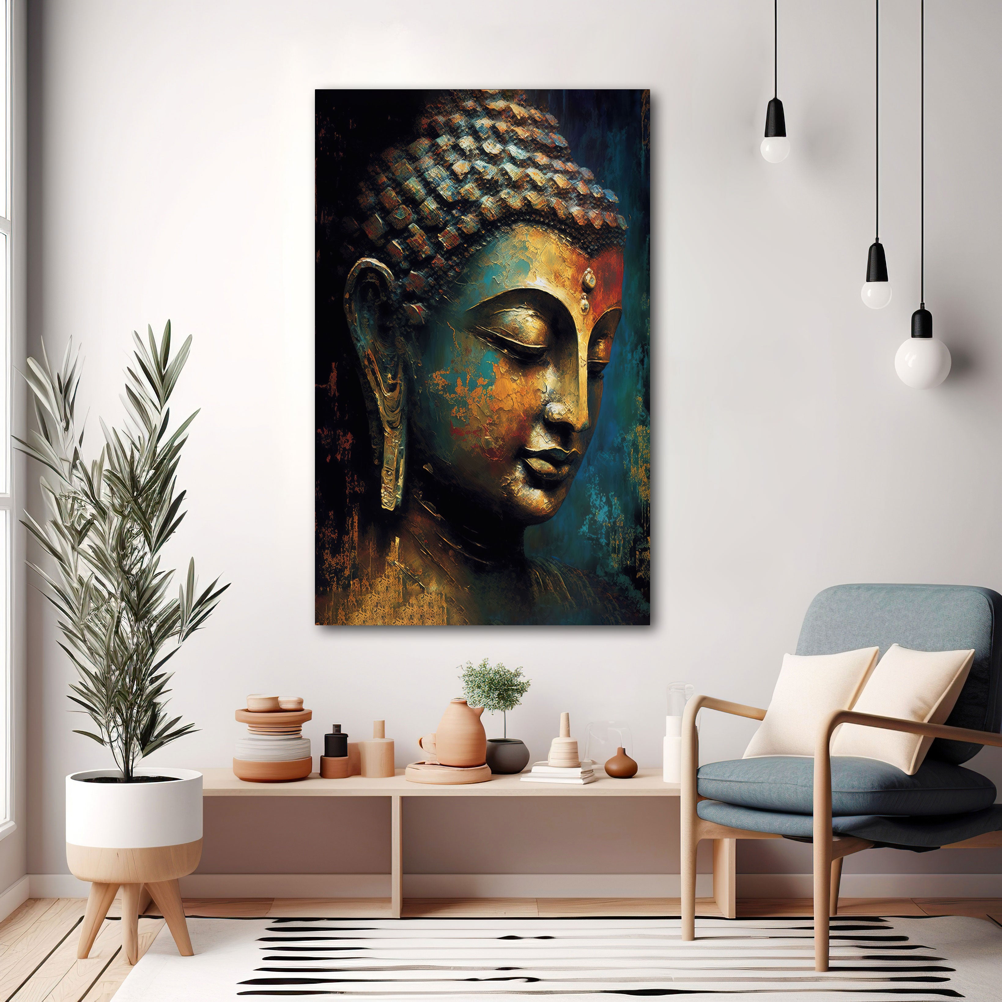 Buddhism Canvas painting with frame Big Size Wall Art for living room,Bedroom,Drawing room,Hotels