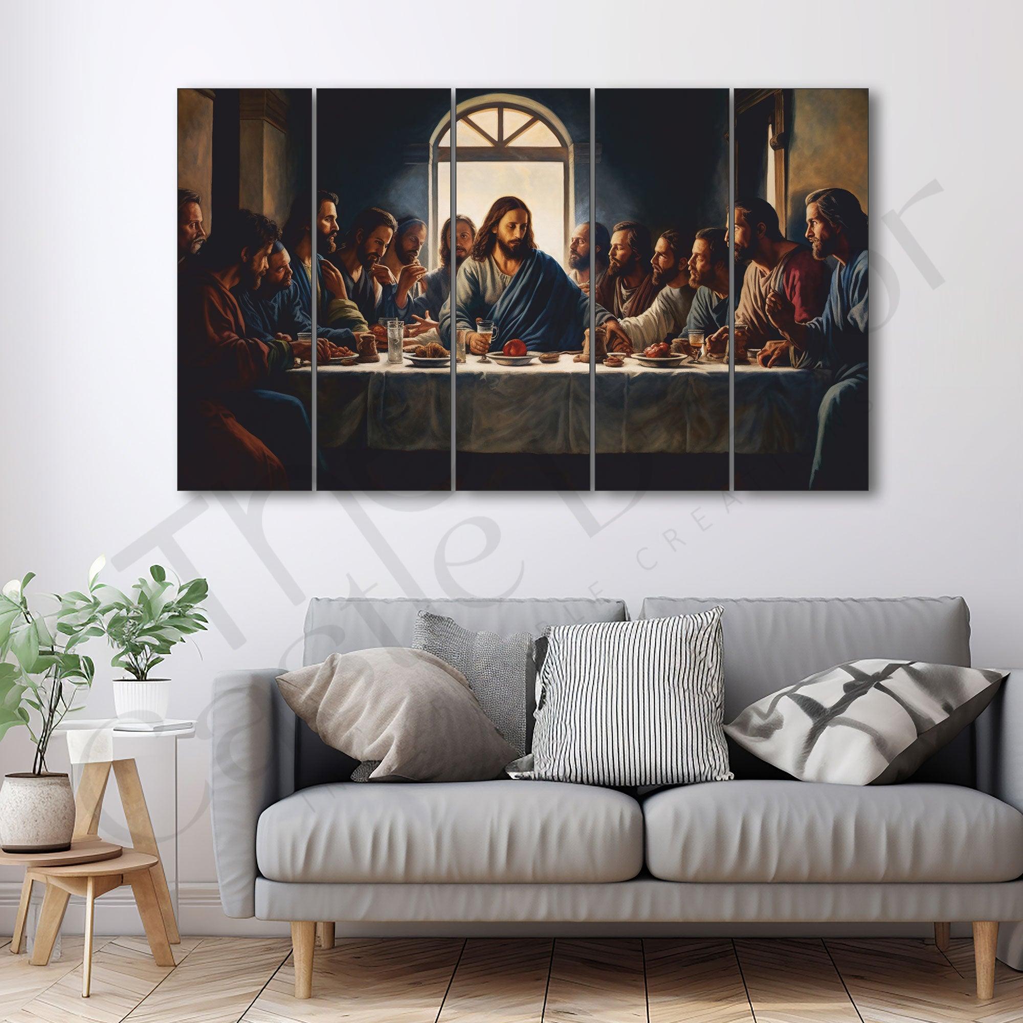 Jesus Christ Supper Meal Art Painting Set of 5 for Home Decoration