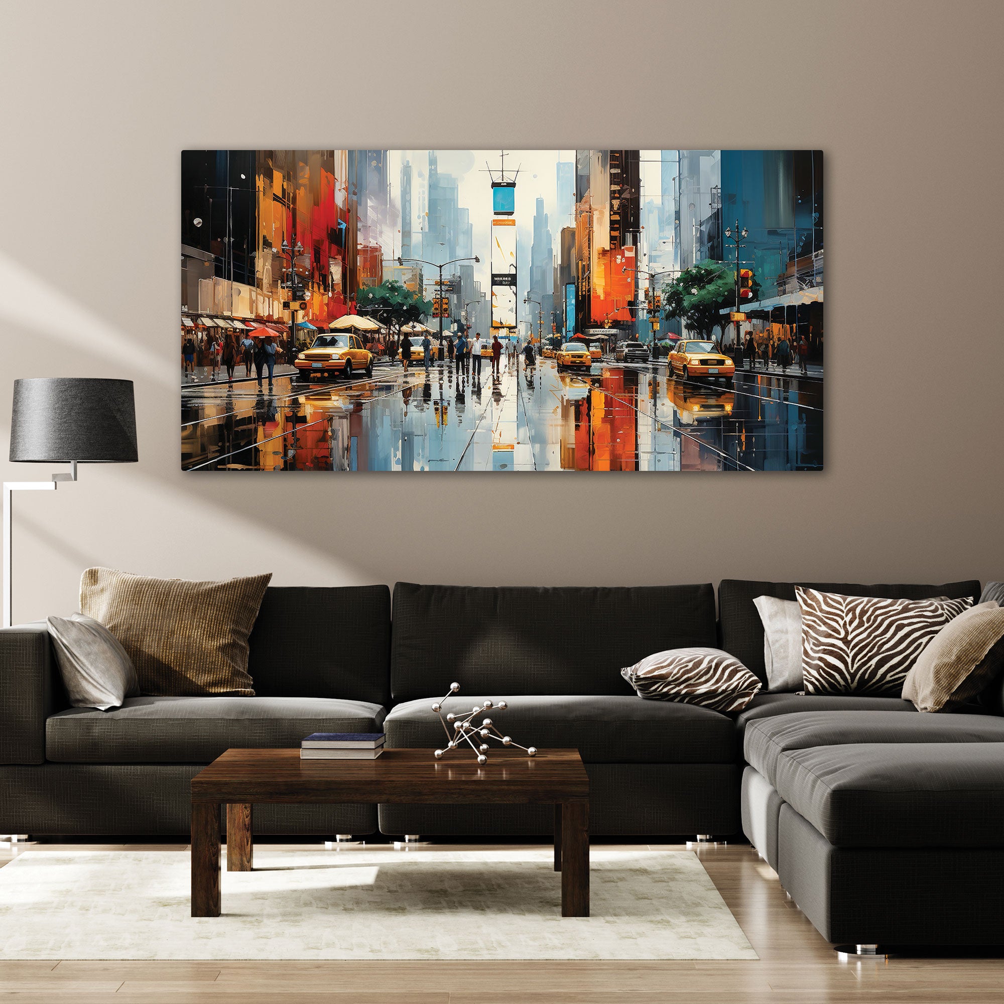 CityAbstract Canvas painting with frame Big Size Wall Art for living room,Bedroom,Drawing room,Hotels