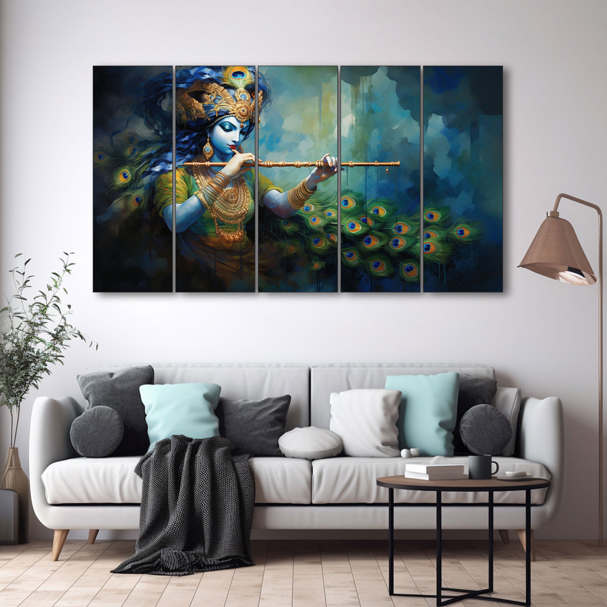Krishna Ji Painting with frame Big Size Wall Art for living room,Bedroom,Drawing room,Hotels