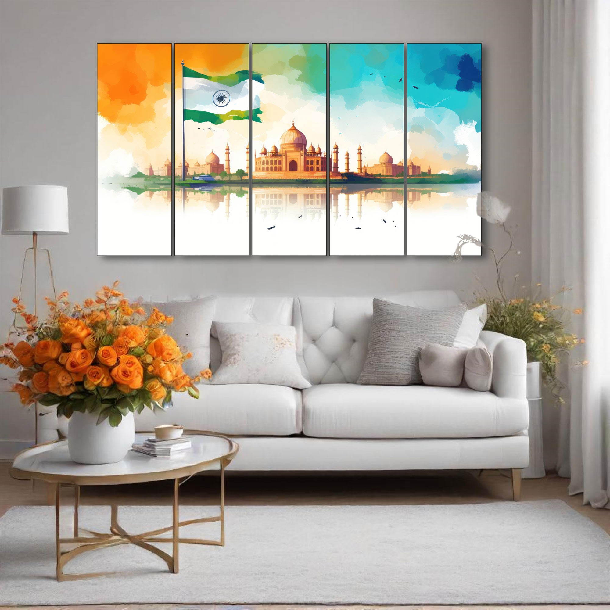 Ashoka chakra Painting with frame Big Size Wall Art for living room,Bedroom,Drawing room,Hotels