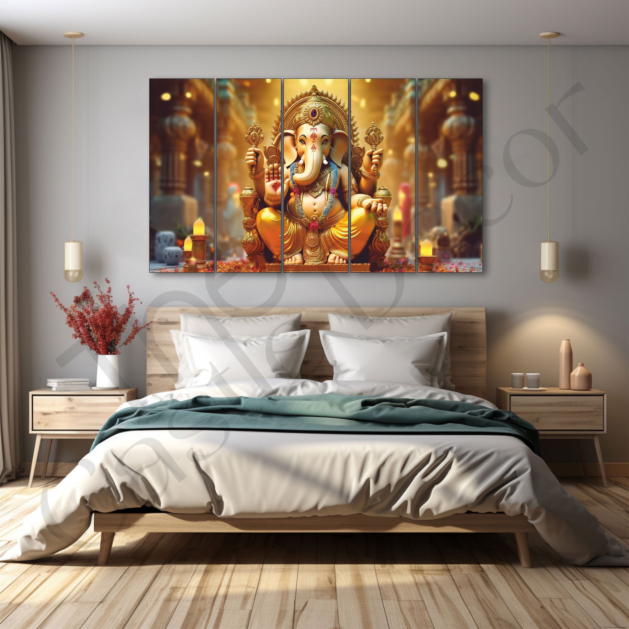 Lord Ganesh Ji Painting with frame Big Size Wall Art for living room,Bedroom,Drawing room,Hotels