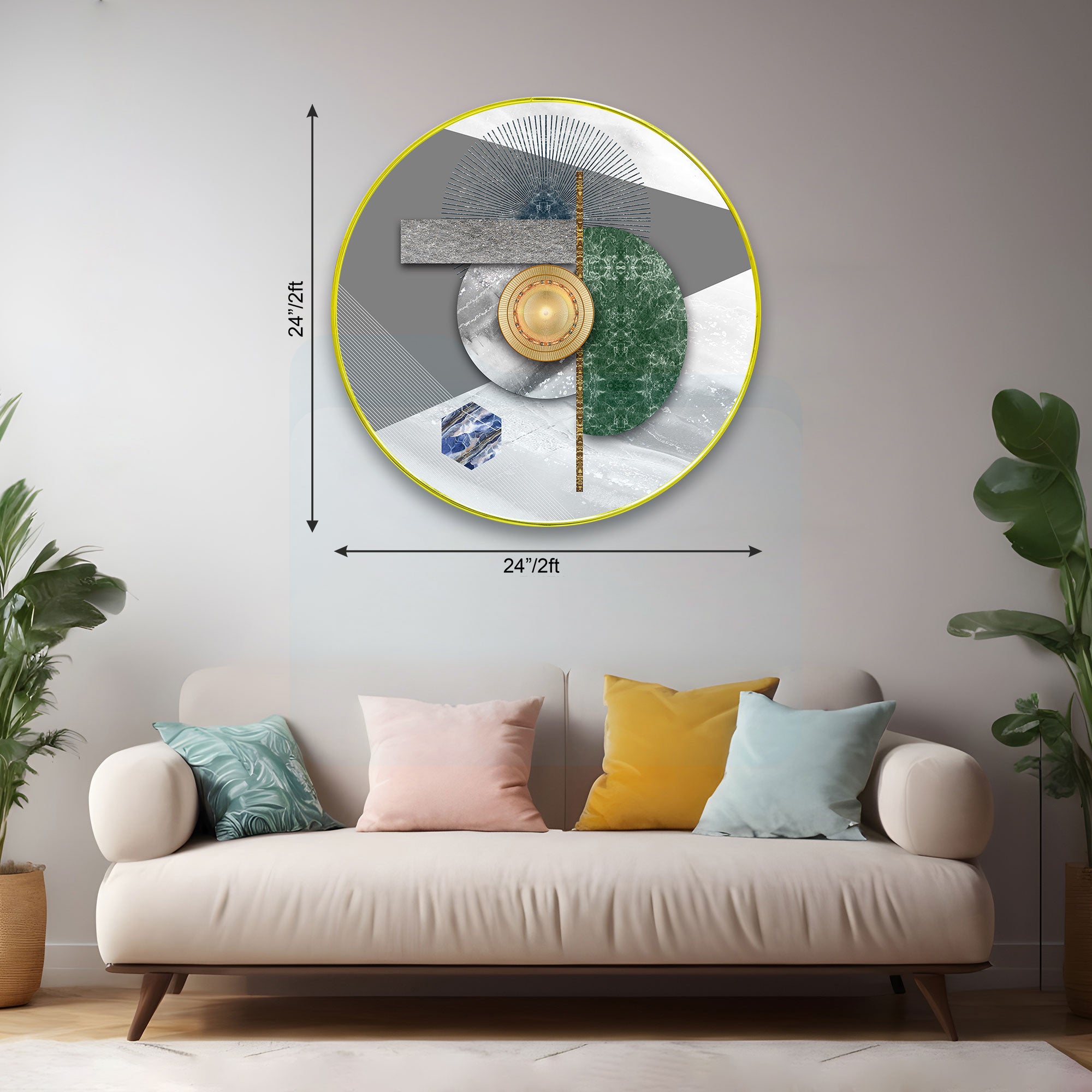 Abstract Sparkle Wooden Wall Plate for Home Decoration Art-03