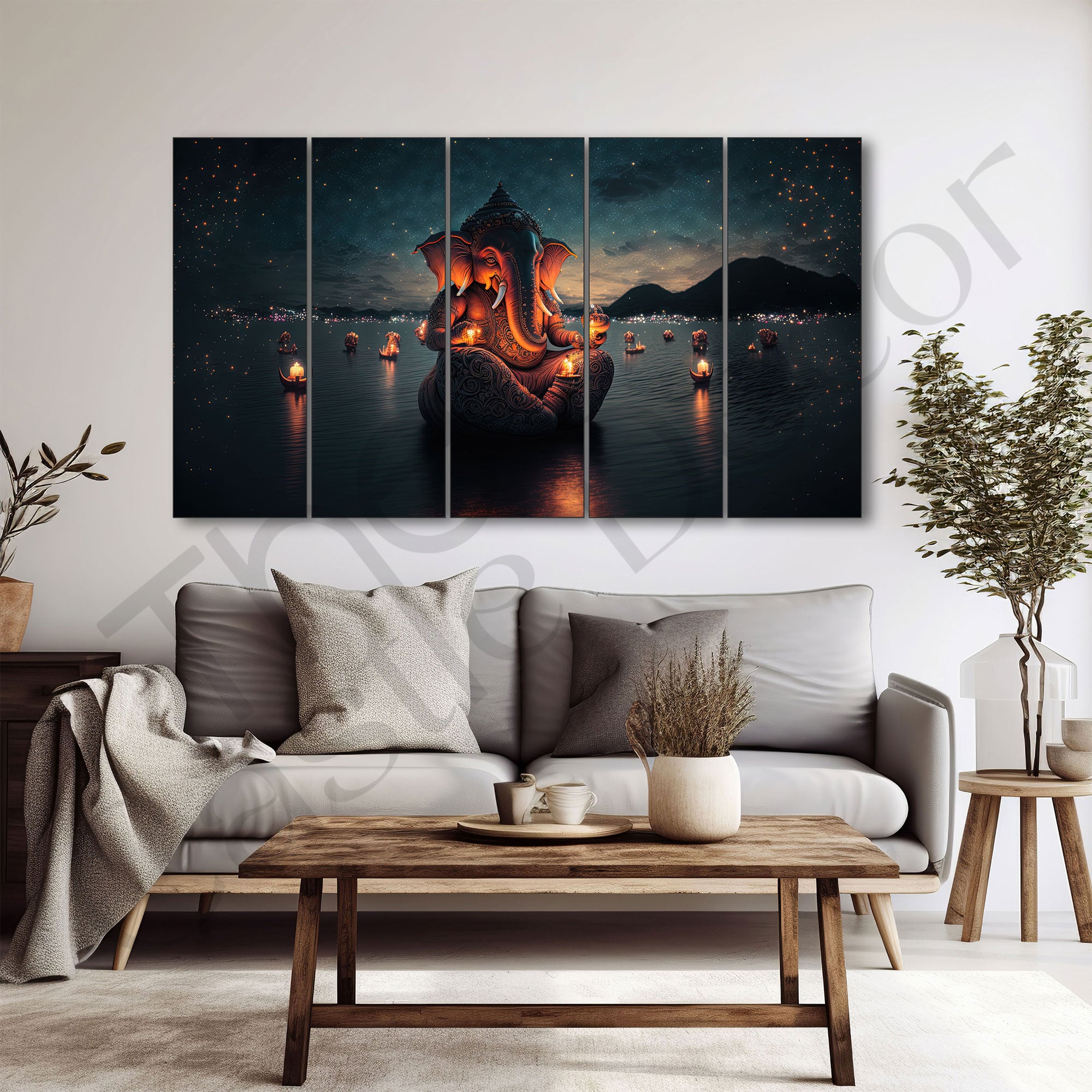 Lord Ganesha Painting with frame Big Size Wall Art for living room,Bedroom,Drawing room,Hotels