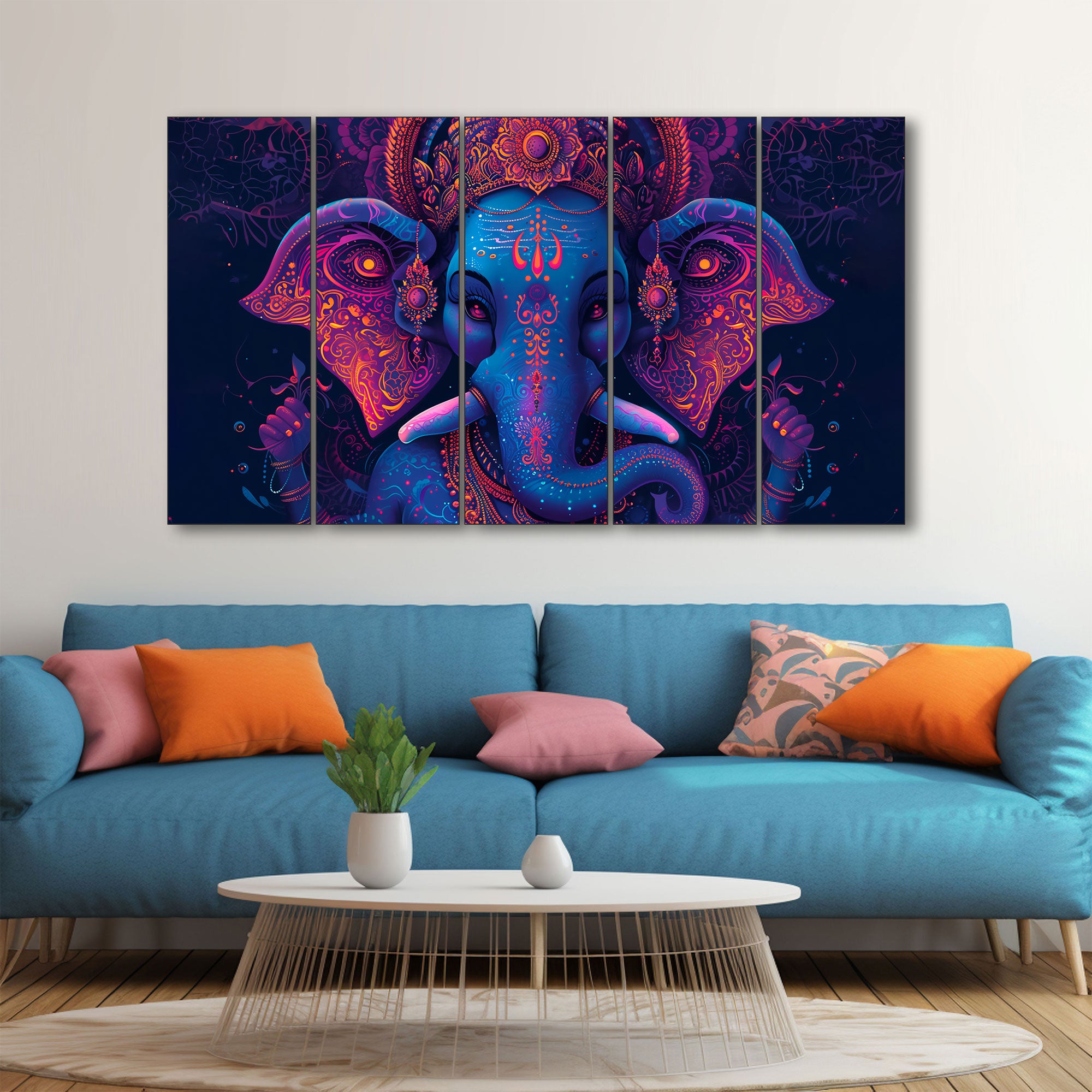 Lord Ganesha Painting with frame Big Size Wall Art for living room,Bedroom,Drawing room,Hotels